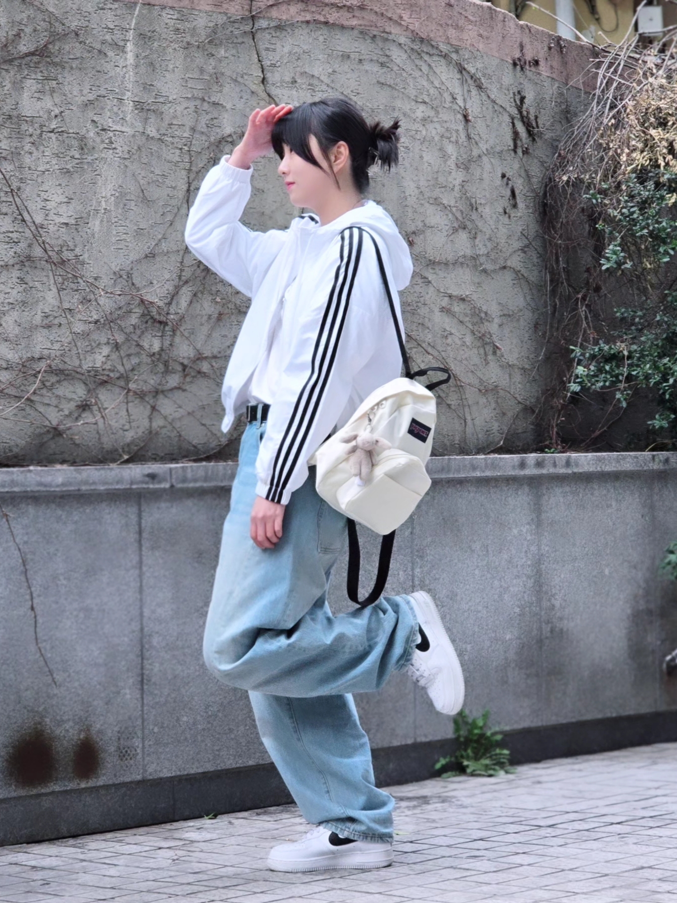 Jansport Half Pint Mini Backpack Coconut, Nike Air Force 1 '07 White Black 착용 스타일 - 2