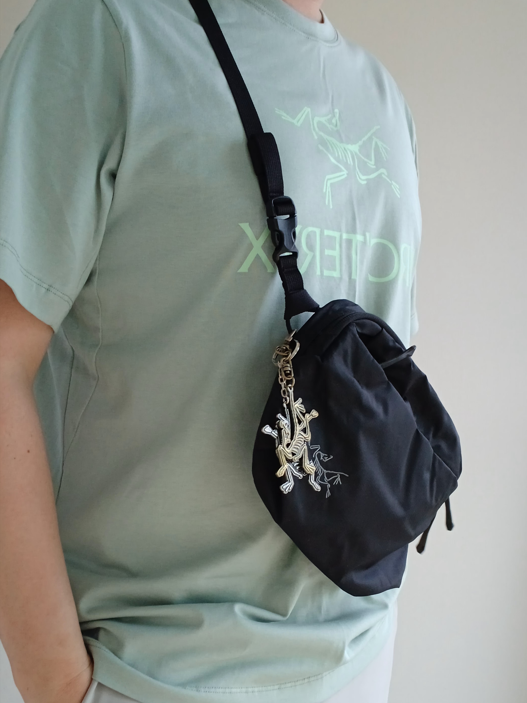 Arc'teryx Heliad 6 Crossbody Bag Black, Arc'teryx Keyring Metal 착용 스타일 - 2