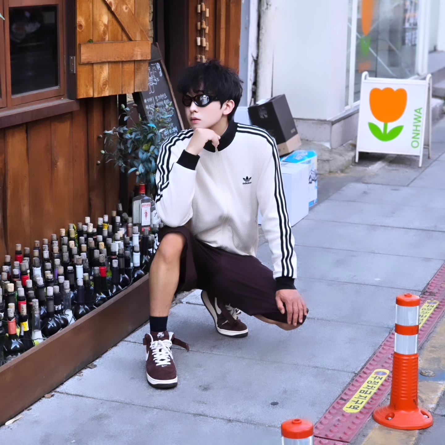 Adidas Waffle Beckenbauer Track Top Wonder White - KR Sizing, Adidas Waffle Beckenbauer Track Top Wonder White - KR Sizing 착용 스타일 - 1