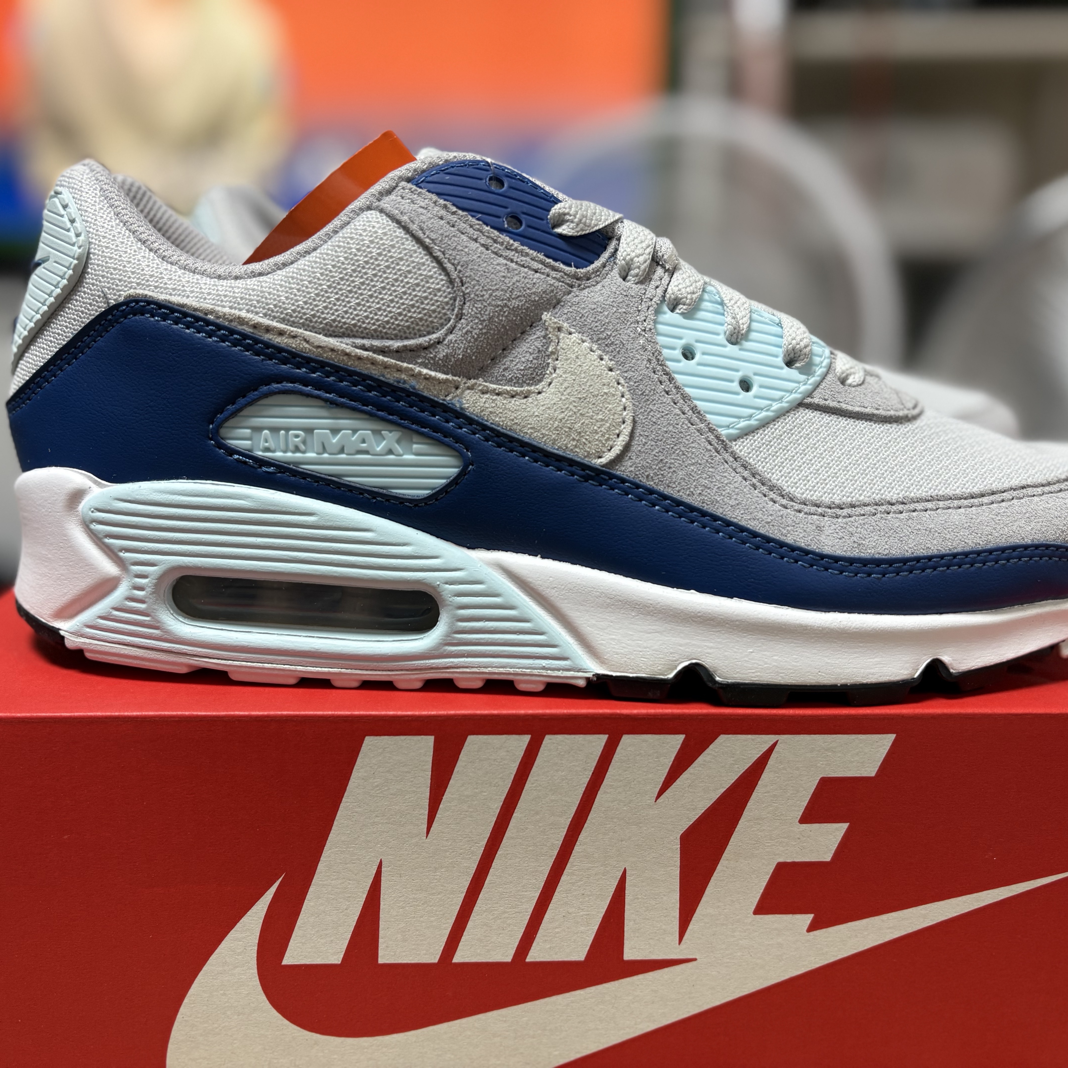 Nike Air Max 90 Pure Platinum Glacier Blue 착용 스타일 - 3