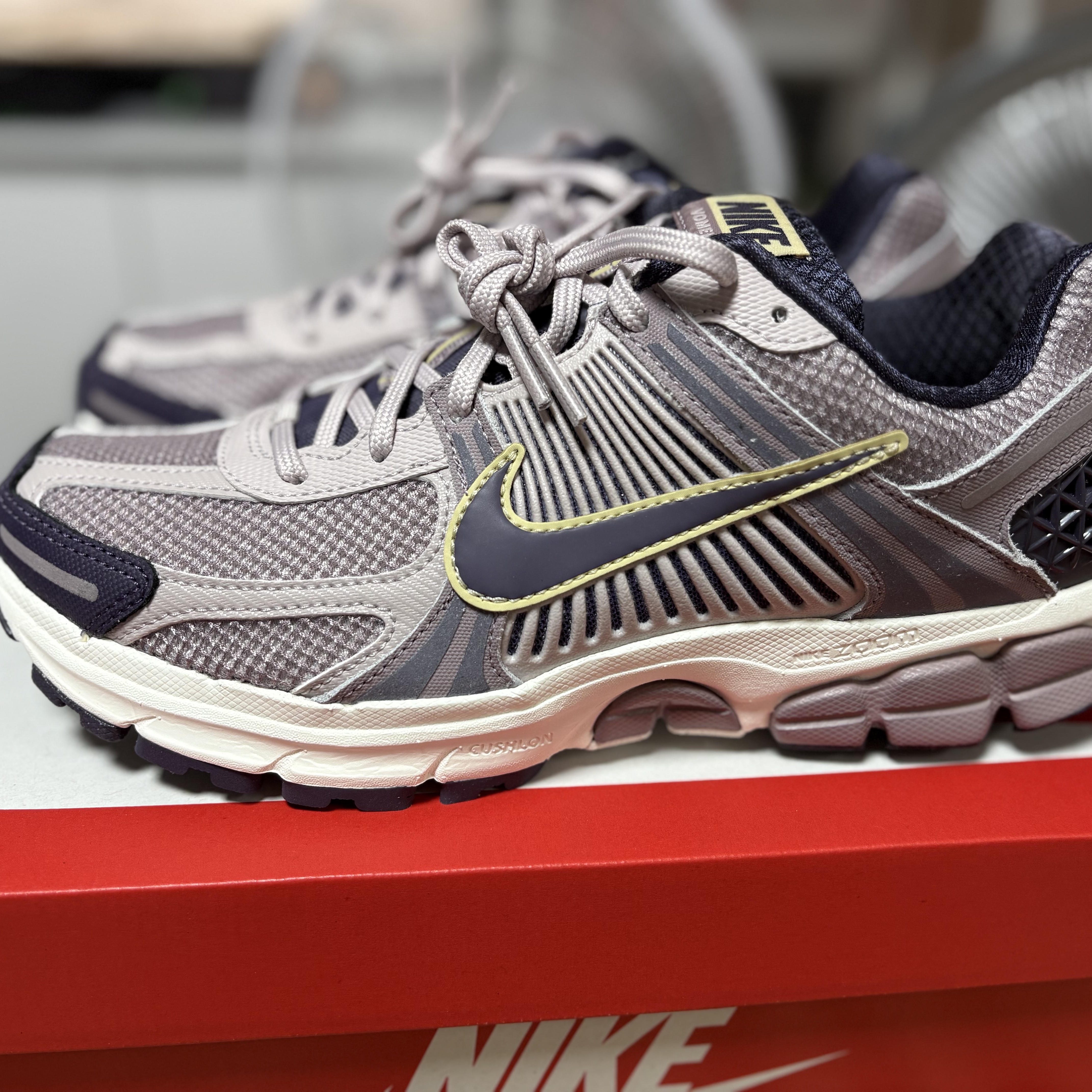 Nike Zoom Vomero 5 Platinum Violet Dark Raisin 착용 스타일 - 1
