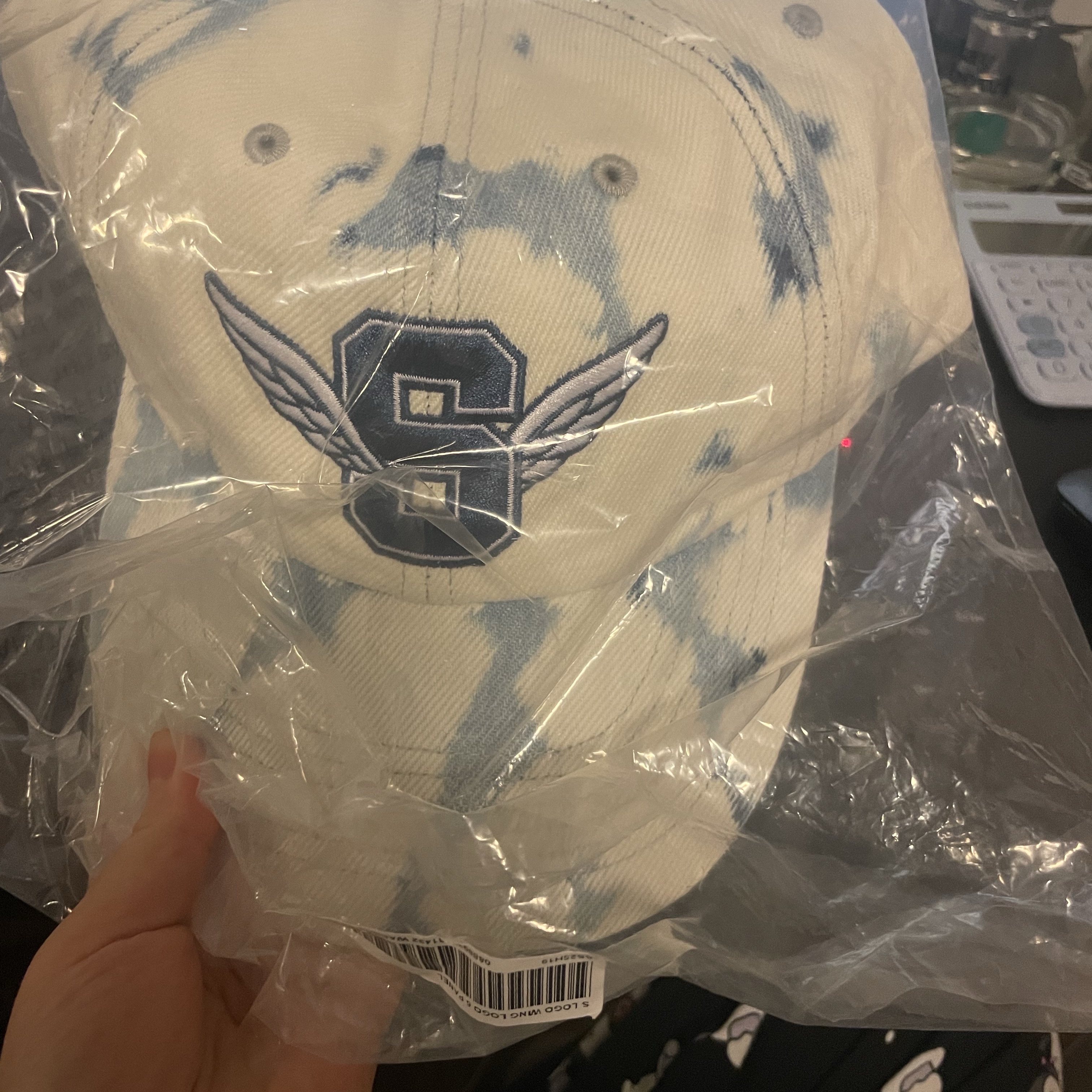 Supreme Wings Logo 6-Panel Bleached Denim - 25SS 착용 스타일