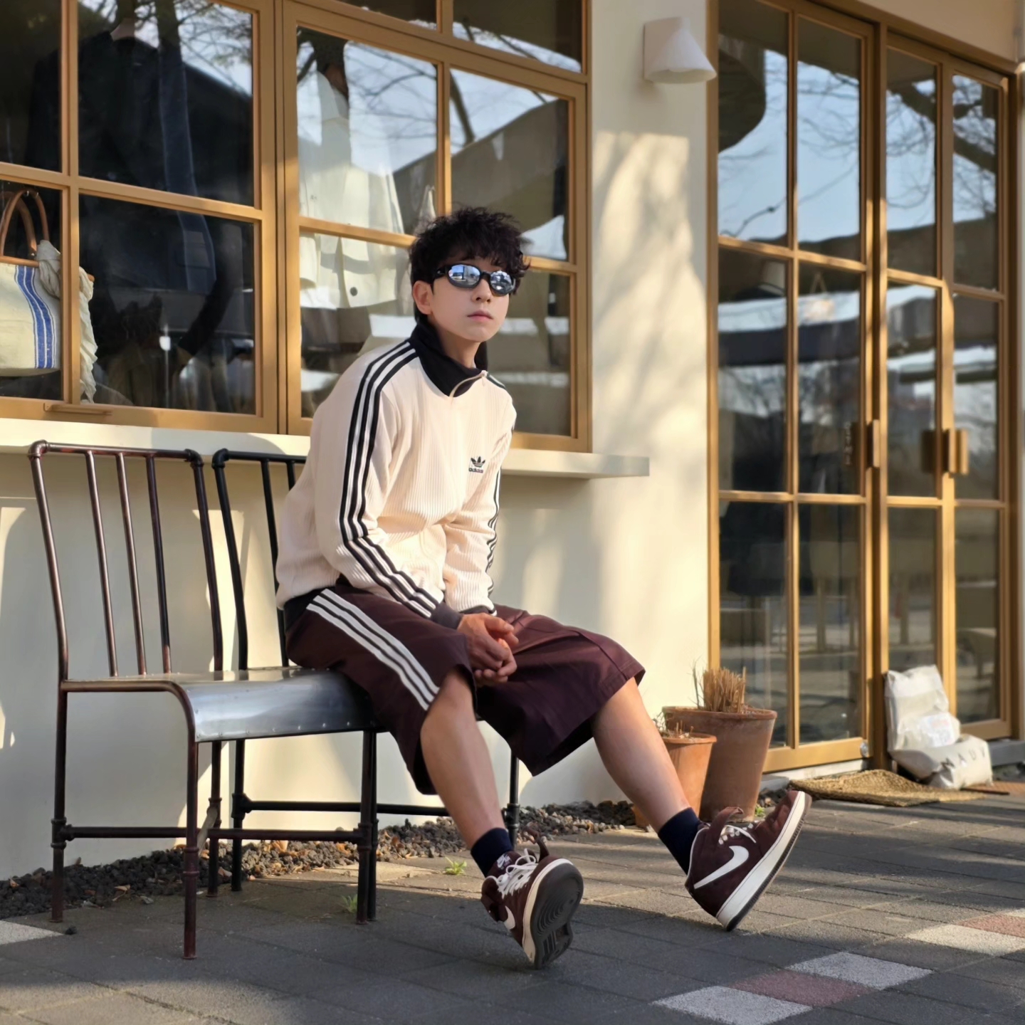 Adidas Waffle Beckenbauer Track Top Wonder White - KR Sizing, Adidas Waffle Beckenbauer Track Top Wonder White - KR Sizing 착용 스타일 - 4