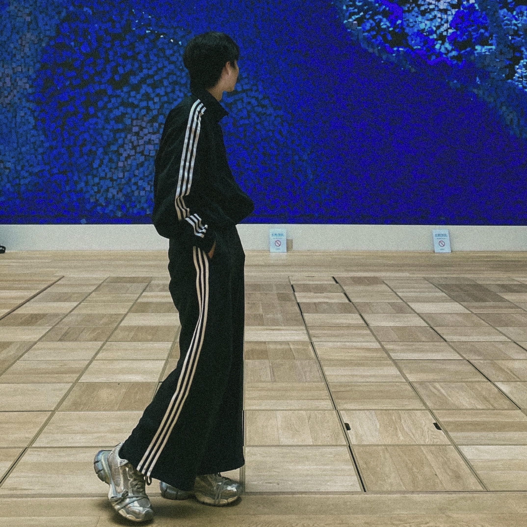 Adidas Originals Beckenbauer Track Jacket Black - KR Sizing, (W) Adidas Essentials 3-Stripes French Terry Wide Pants Black - KR Sizing 착용 스타일 - 3