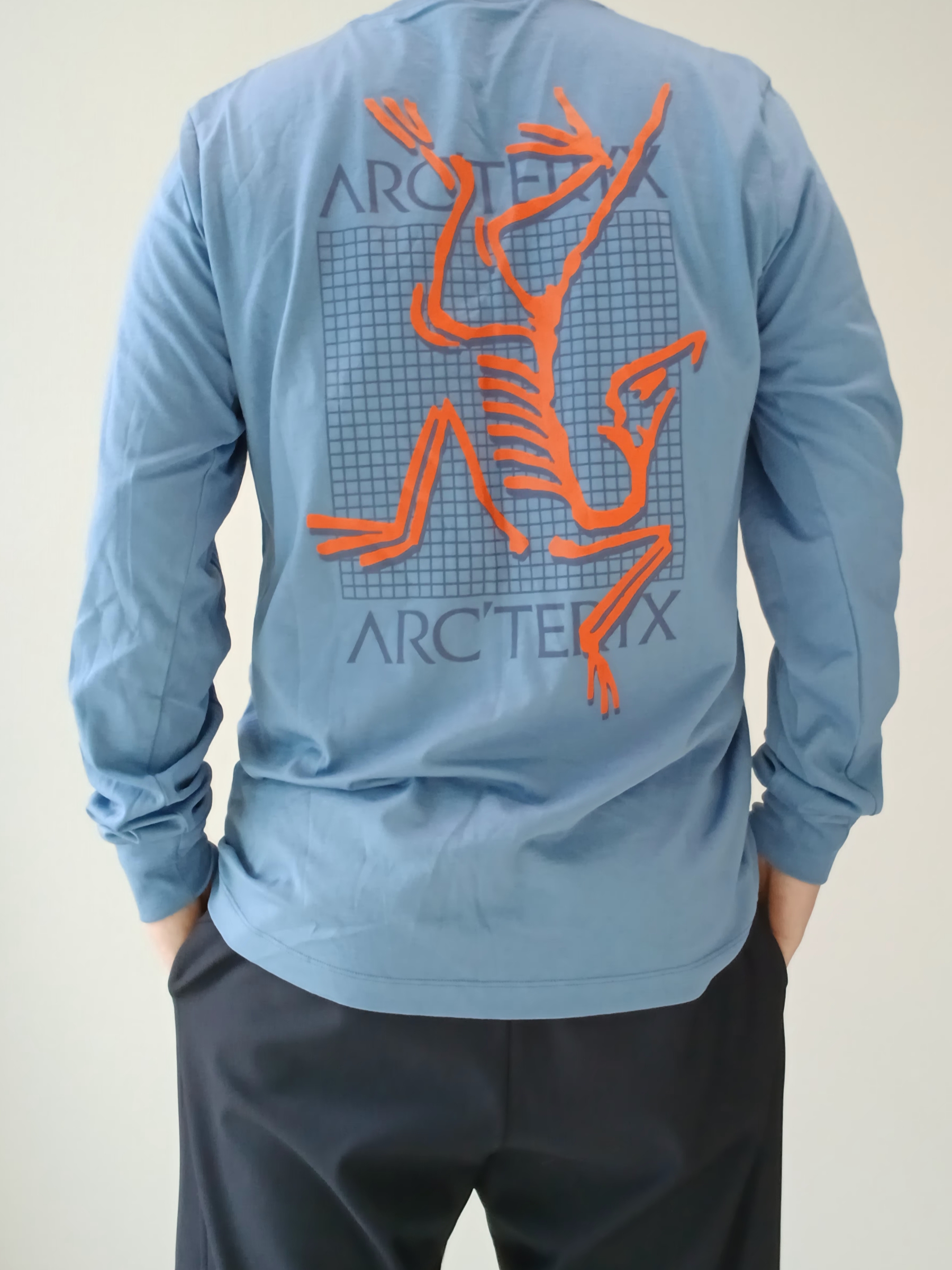 Arc'teryx Arc'Multi Bird Logo LS T-Shirt Stone Wash, Arc'teryx Keyring Metal 착용 스타일 - 1