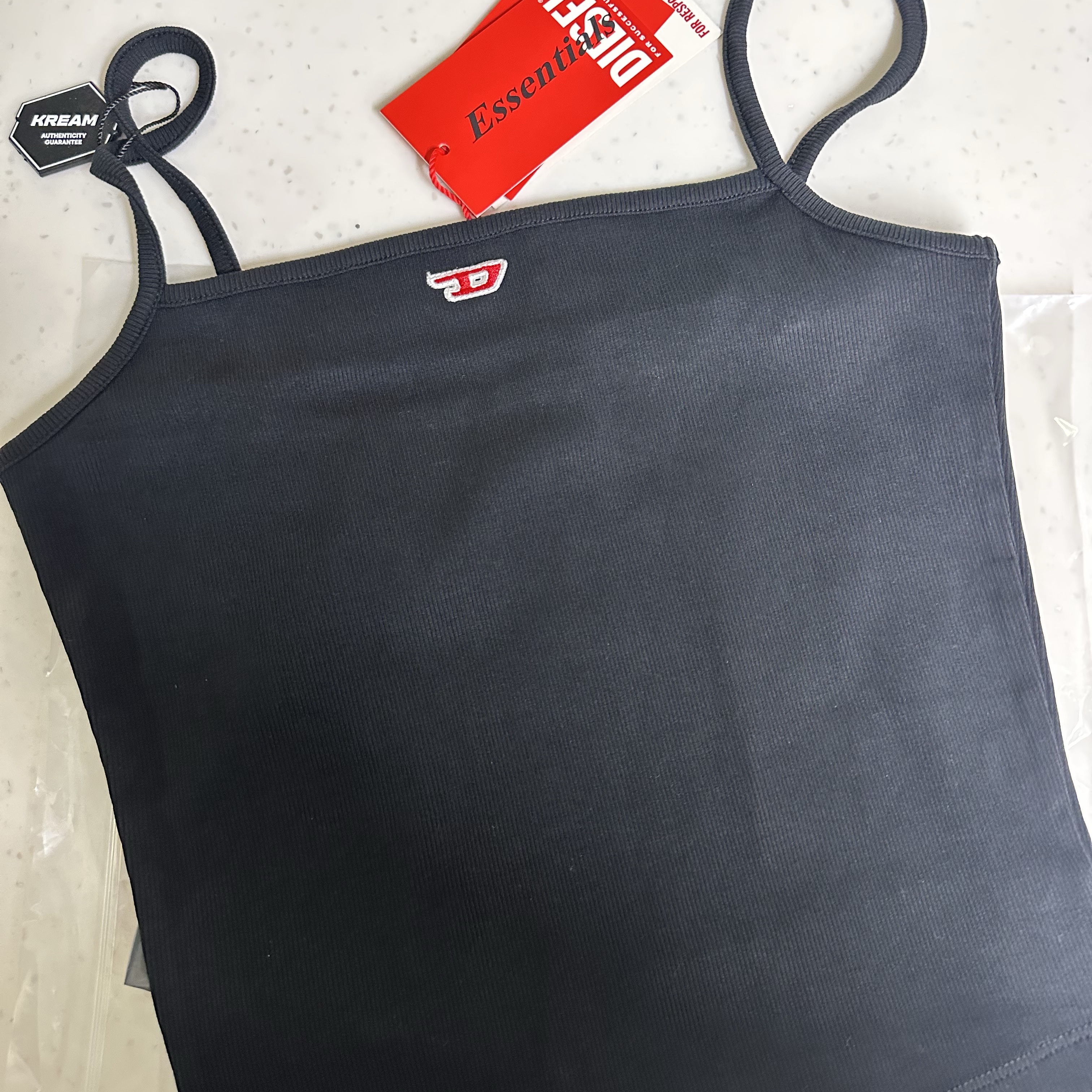 (W) Diesel T-Hop-D Logo Tank Top Black 착용 스타일