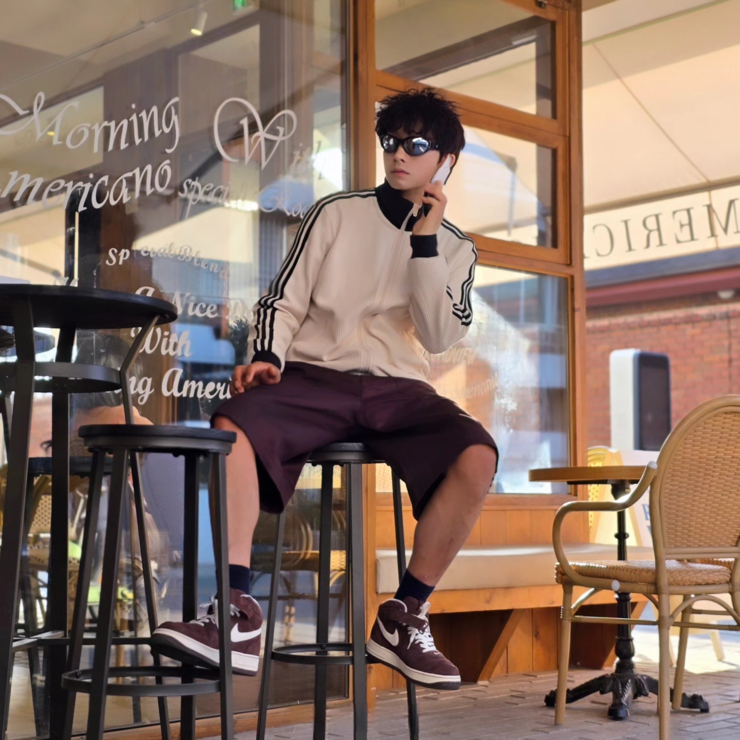 Adidas Waffle Beckenbauer Track Top Wonder White - KR Sizing, Adidas Waffle Beckenbauer Track Top Wonder White - KR Sizing 착용 스타일 - 1