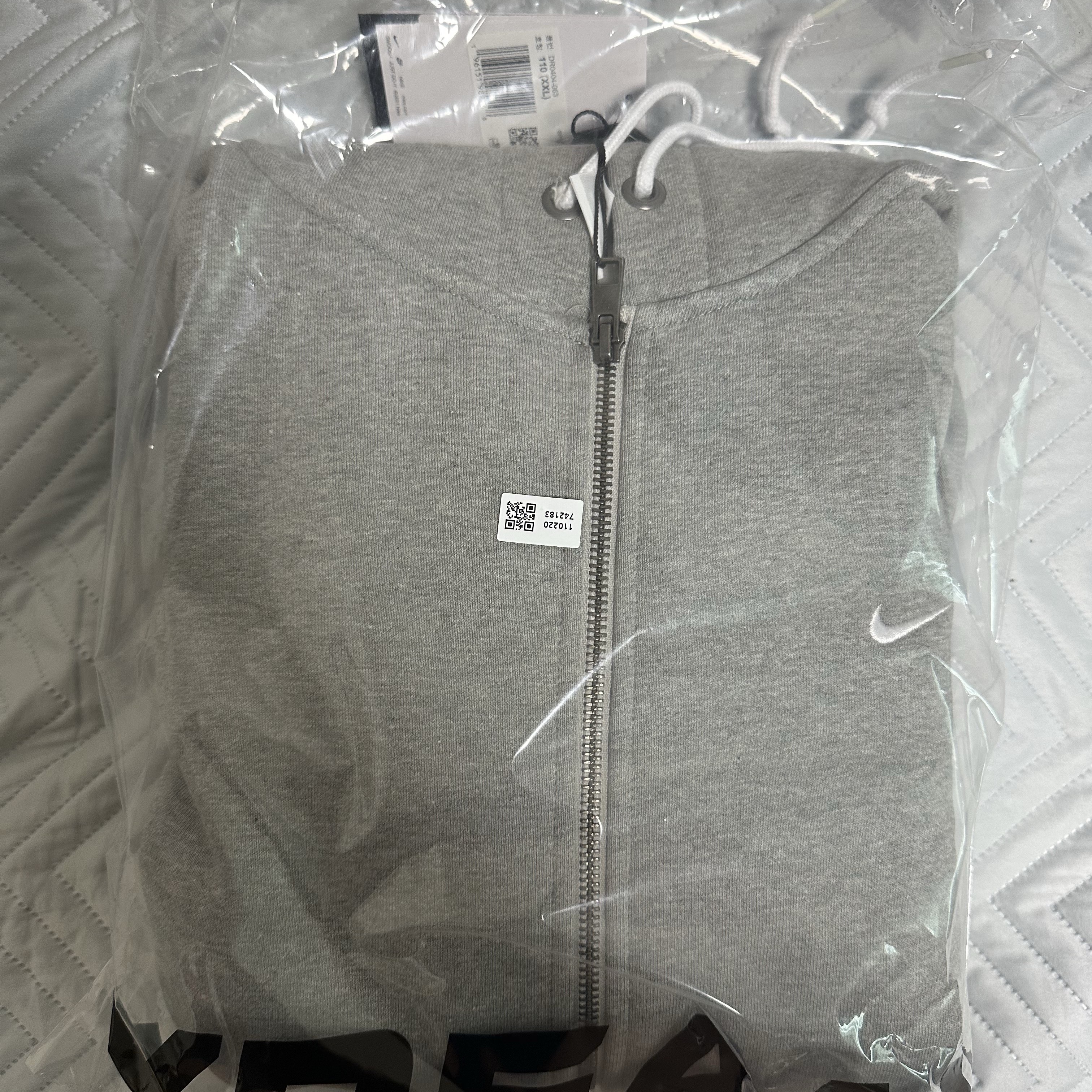 Nike NRG Solo Swoosh Full Zip Hoodie Dark Grey Heather - Asia 착용 스타일