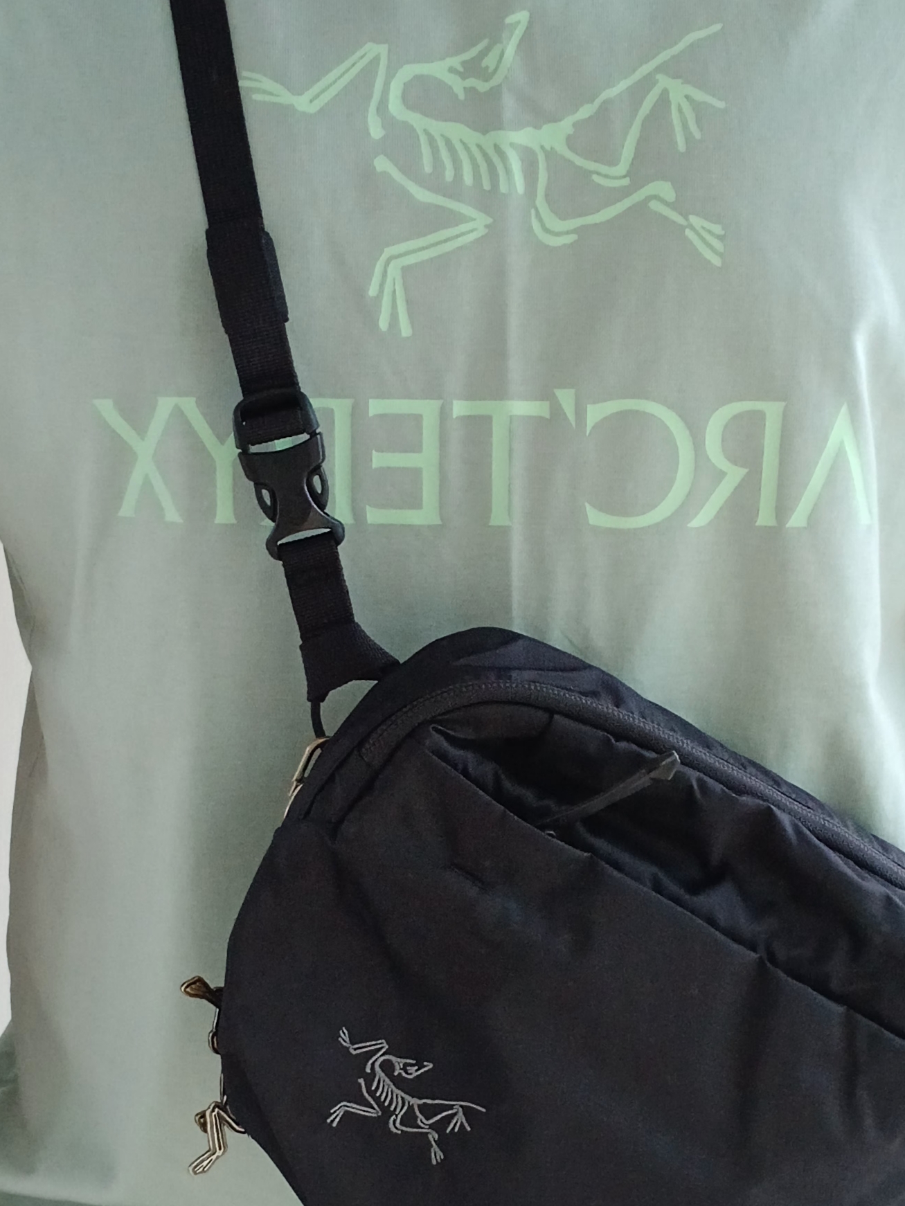 Arc'teryx Heliad 6 Crossbody Bag Black, Arc'teryx Keyring Metal 착용 스타일 - 6