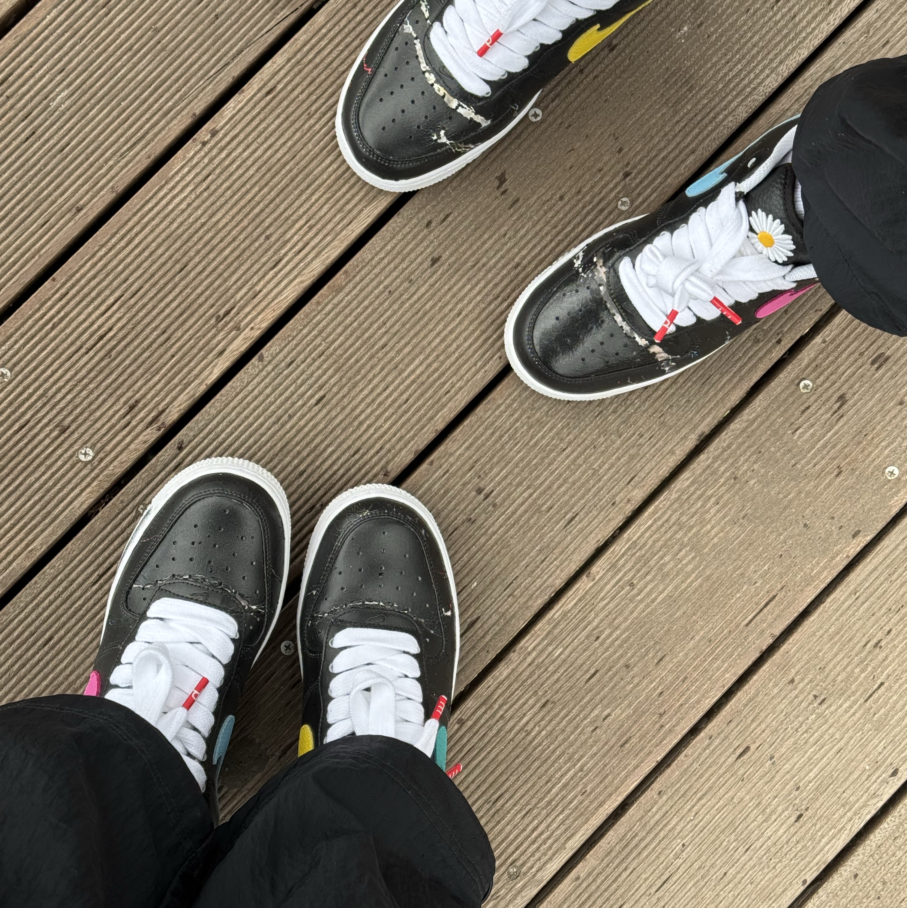 Nike x Peaceminusone Air Force 1 Low Para-Noise 3.0 Black and Multicolor 착용 스타일 - 1