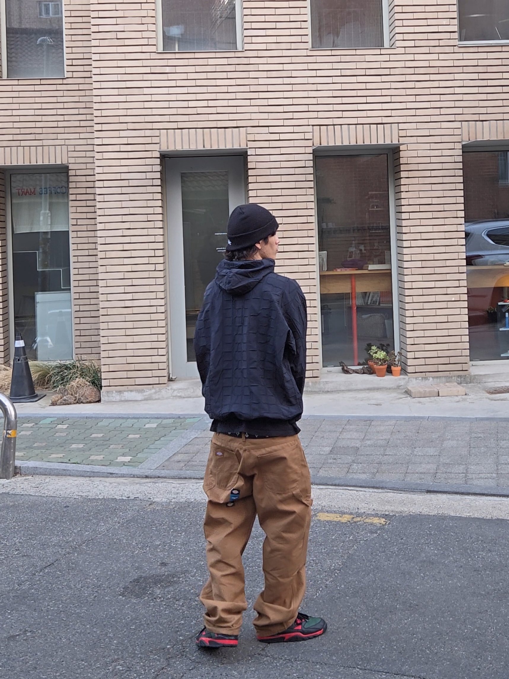 Nike x Supreme Air Cross Trainer 3 Low Black, Supreme Repeat Stitch Anorak Black - 23SS 착용 스타일