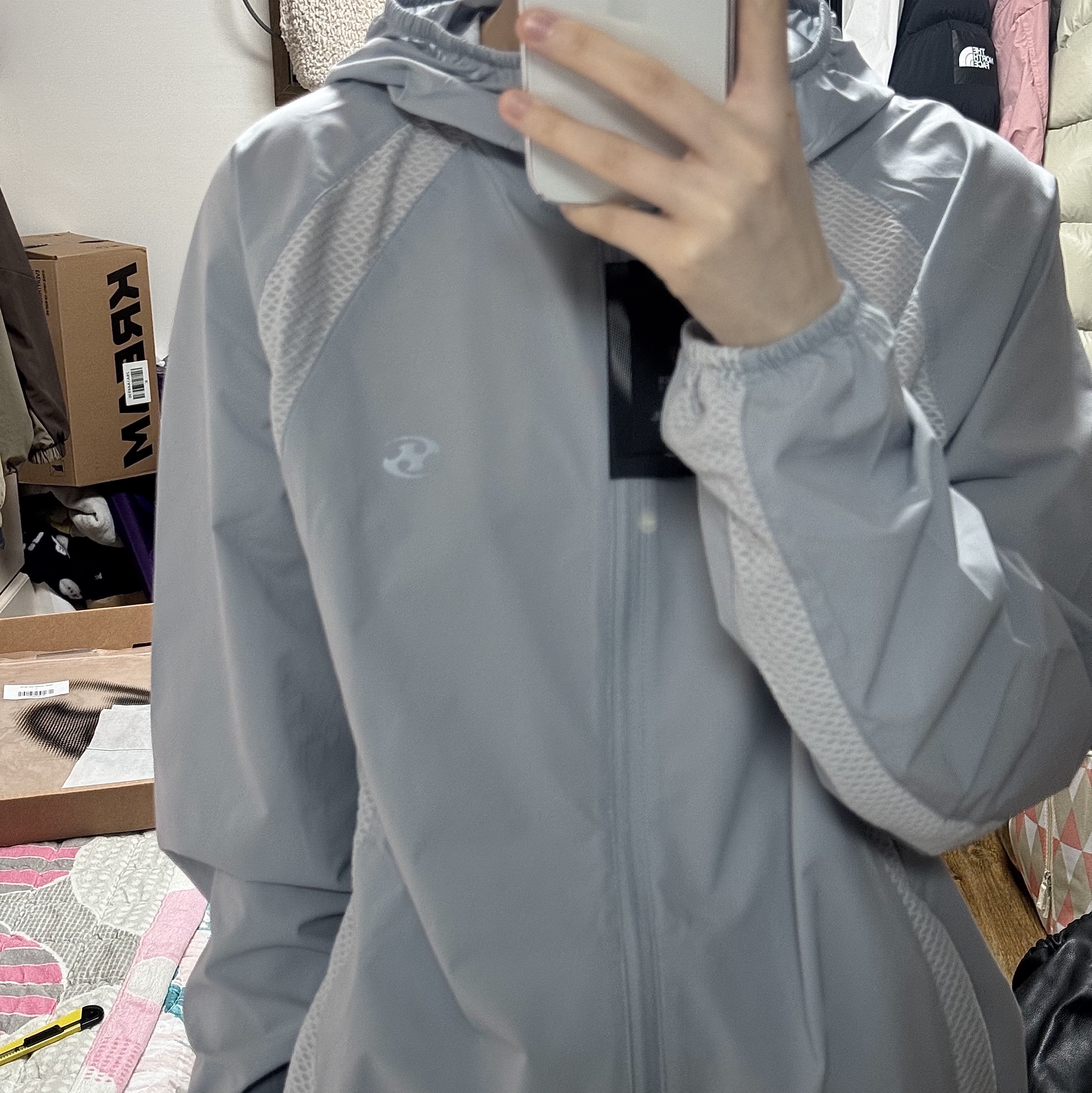 Sansan Gear Mesh Jacket Sky Blue_25SS 착용 스타일 - 2