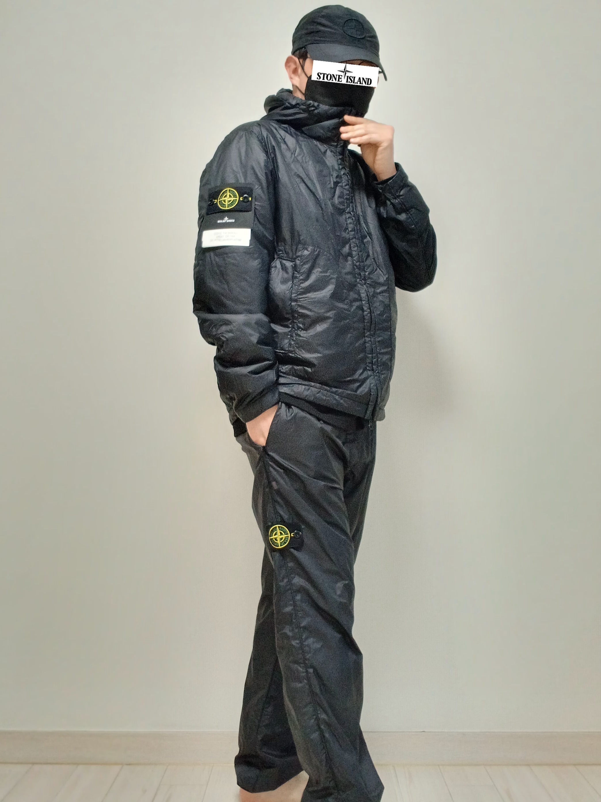 Stone Island 42025 Packable Garment Dyed Micro Yarn with Primaloft TC Hooded Jacket Black - 23SS 착용 스타일 - 1