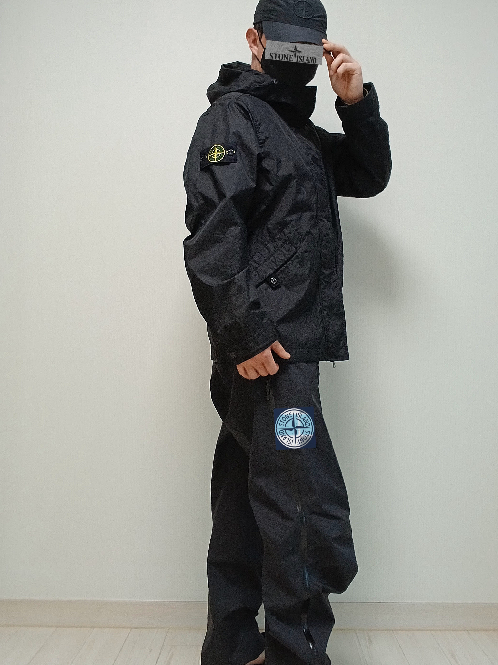 Stone Island 4100093 Water-Resistant Hooded Jacket Black - 25SS 착용 스타일 - 3