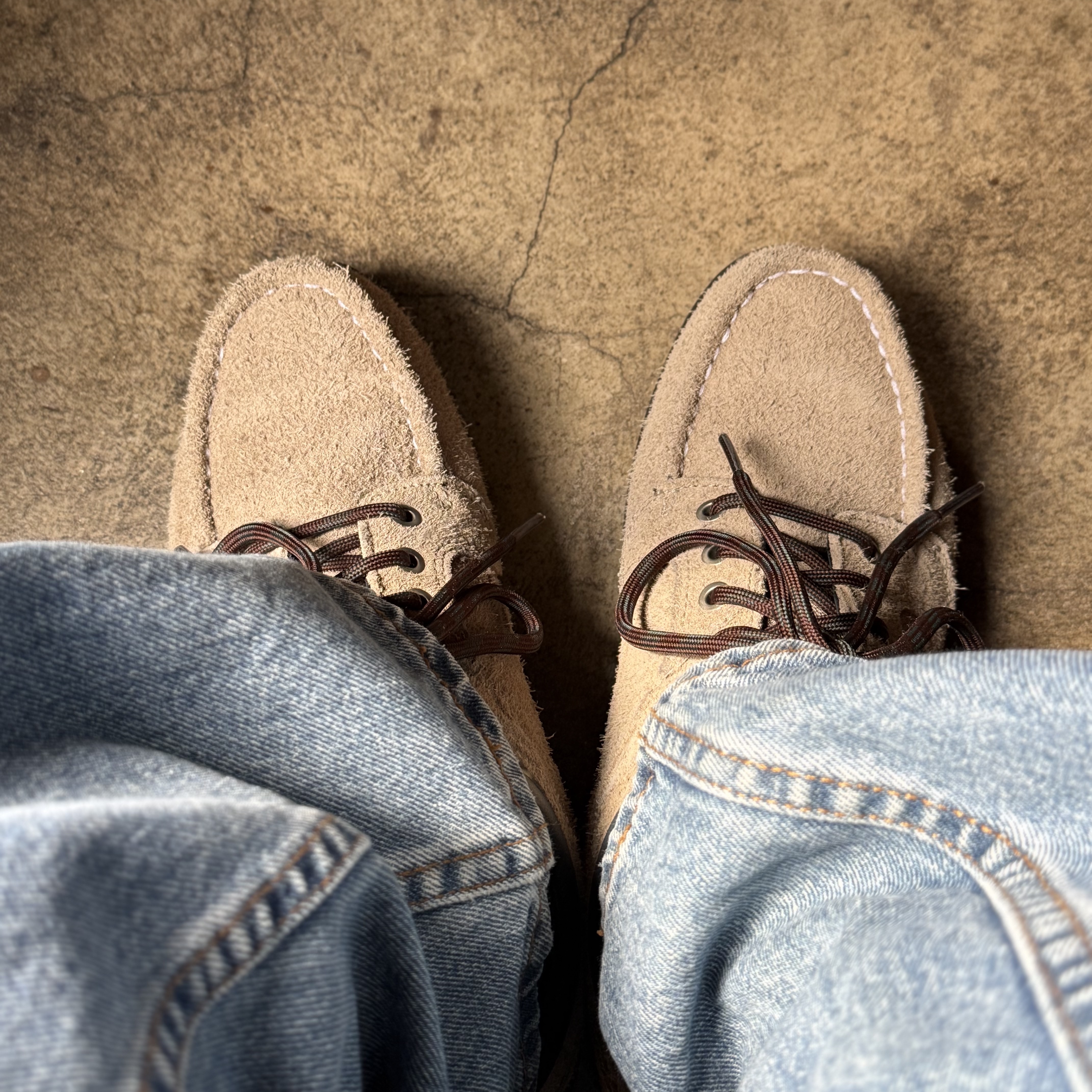 Timberland x Thisisneverthat Heritage Gore-Tex Moc Toe Mid Boots Desert - Wide 착용 스타일 - 2