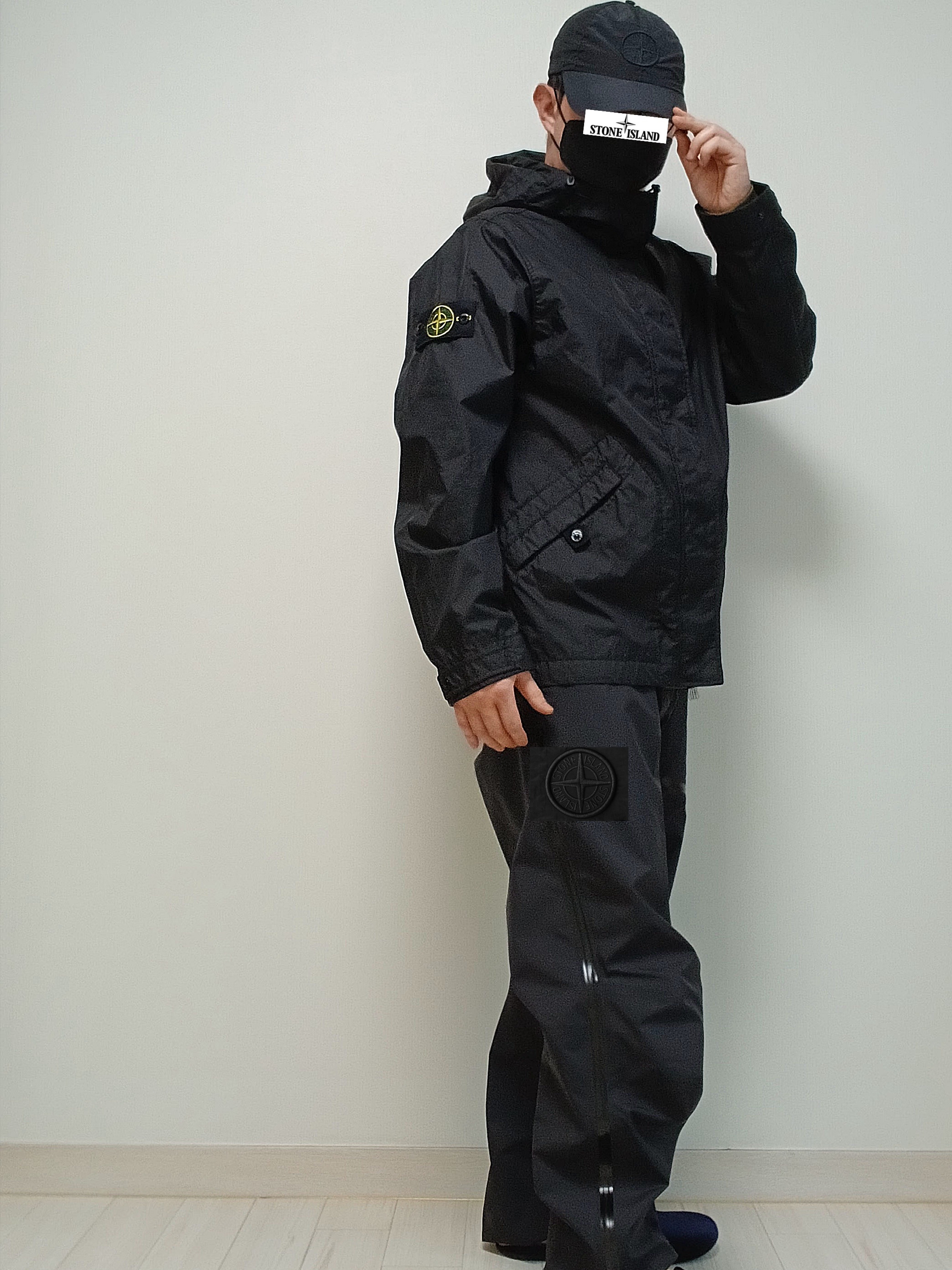 Stone Island 4100093 Water-Resistant Hooded Jacket Black - 25SS 착용 스타일 - 5