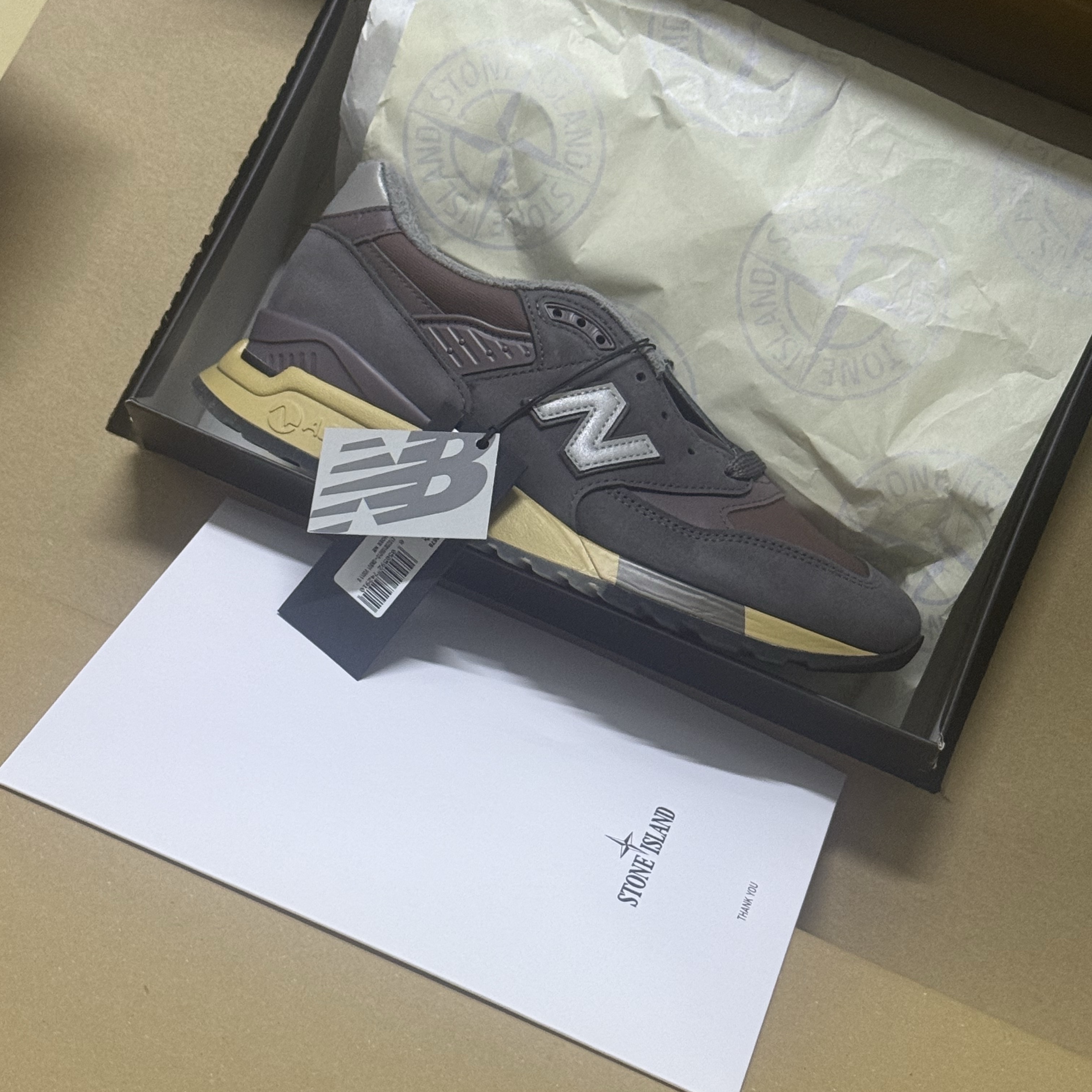 New Balance x Stone Island 998 Made in USA Mauve Deep Plum 착용 스타일 - 2