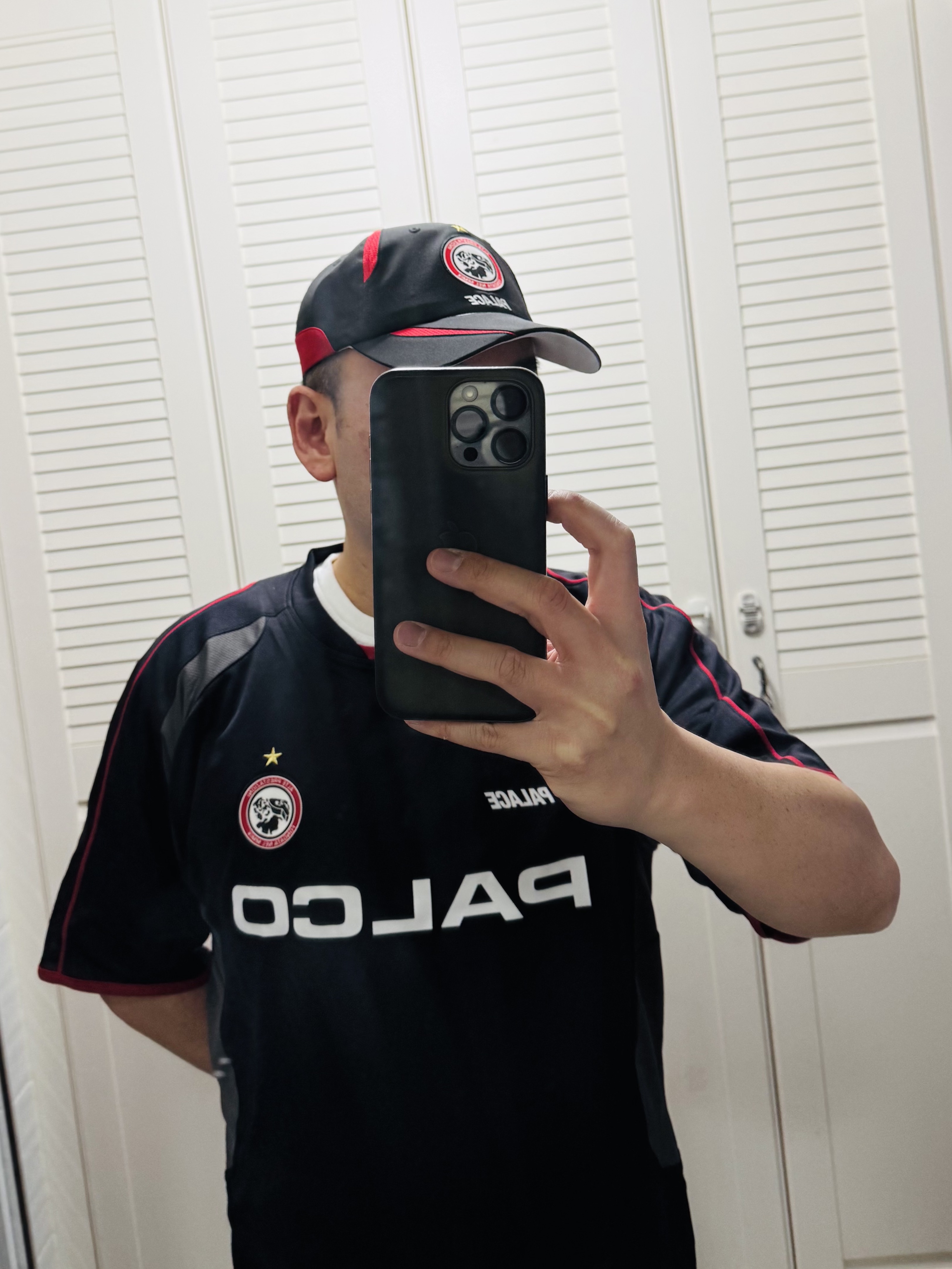 Palace Pro Team Palco Jersey Black - 25SS, Palace Pro Team 6-Panel Black - 25SS 착용 스타일