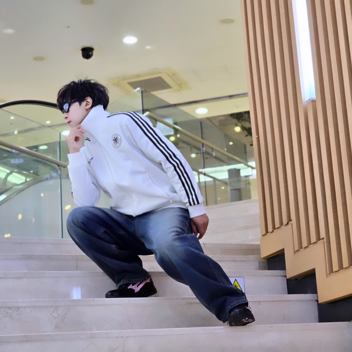 Adidas German Beckenbauer Track Top Off White - KR Sizing, Adidas German Beckenbauer Track Top Off White - US Sizing 착용 스타일 - 6