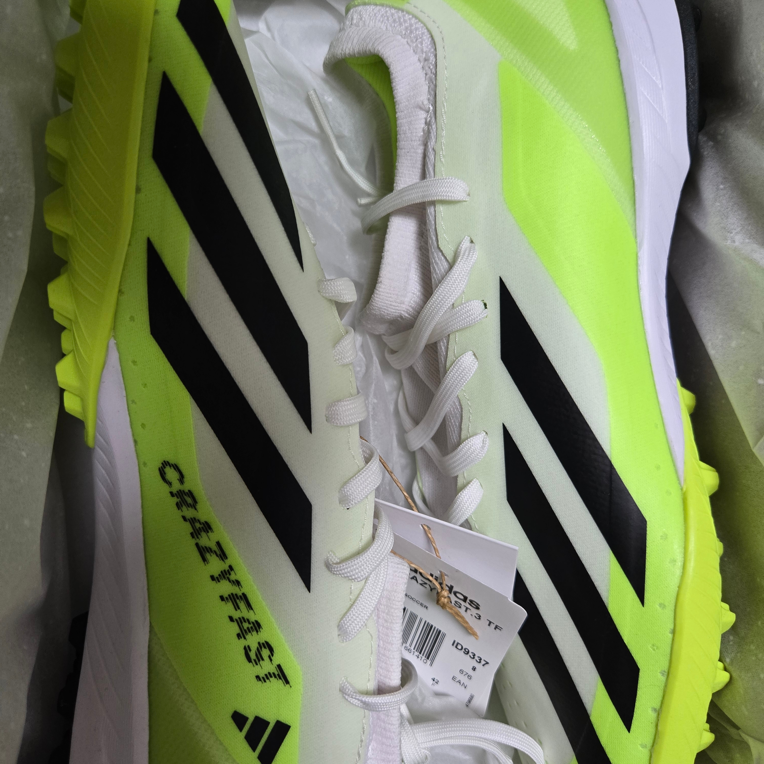 Adidas X Crazyfast.3 TF Cloud White Core Black Lucid Lemon 착용 스타일