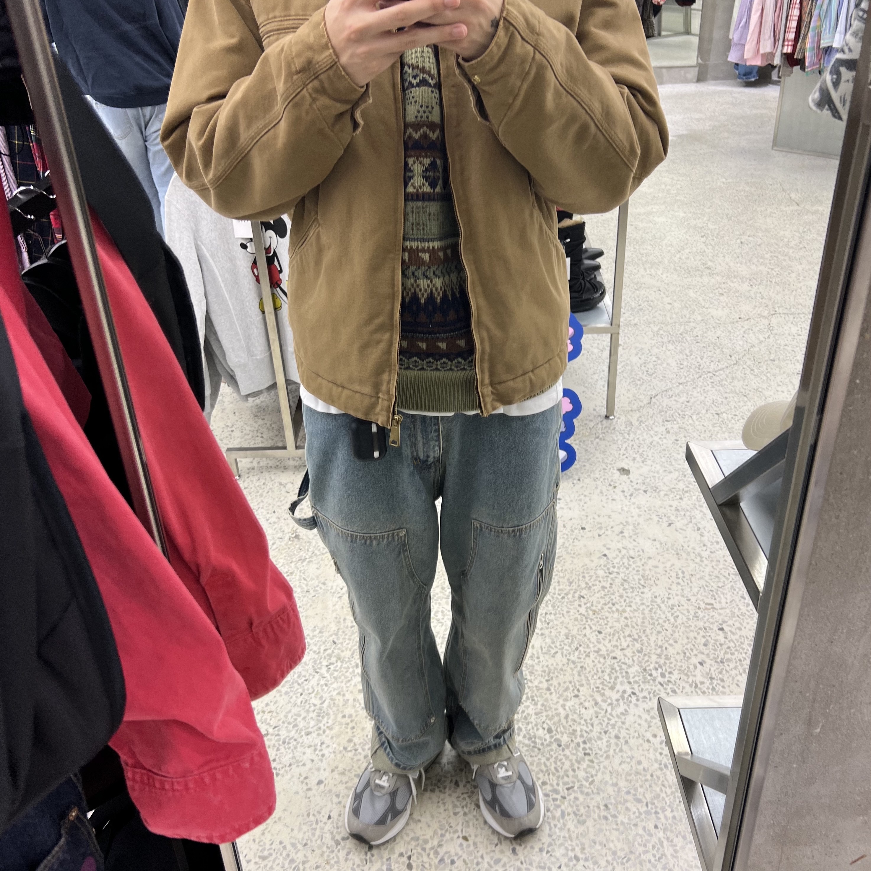 Nike Life Fair Isle Swoosh Sweater Neutral Olive - Asia, Carhartt WIP Organic Cotton Dearborn Canvas OG Detroit Jacket Deep Hamilton Brown Aged Canvas - Winter 착용 스타일