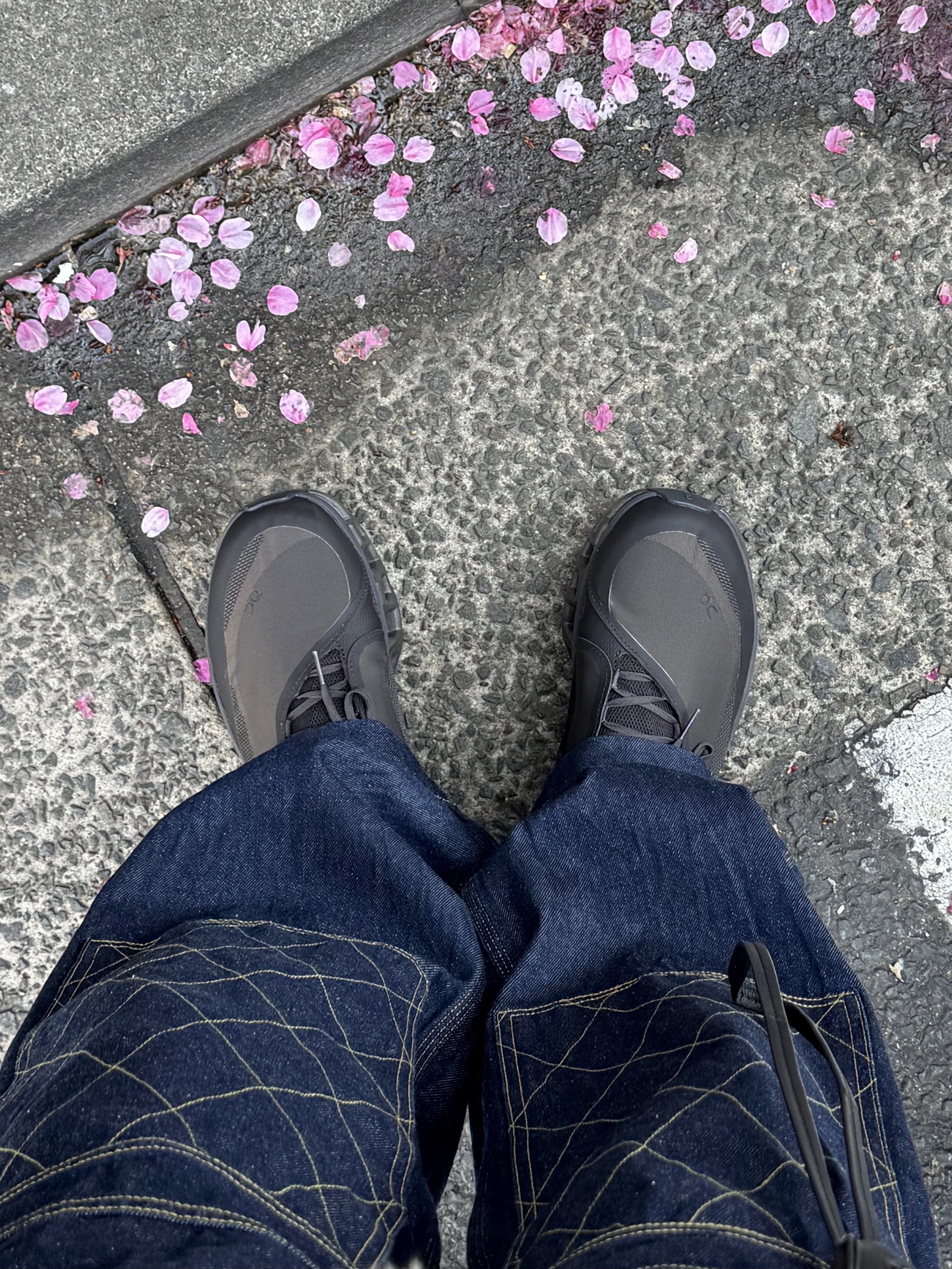 On Running x Post Archive Faction (Paf) Cloudmonster 2 Thorn Brown, Kapital 11.5 oz. Denim Lumber Pants Indigo 착용 스타일