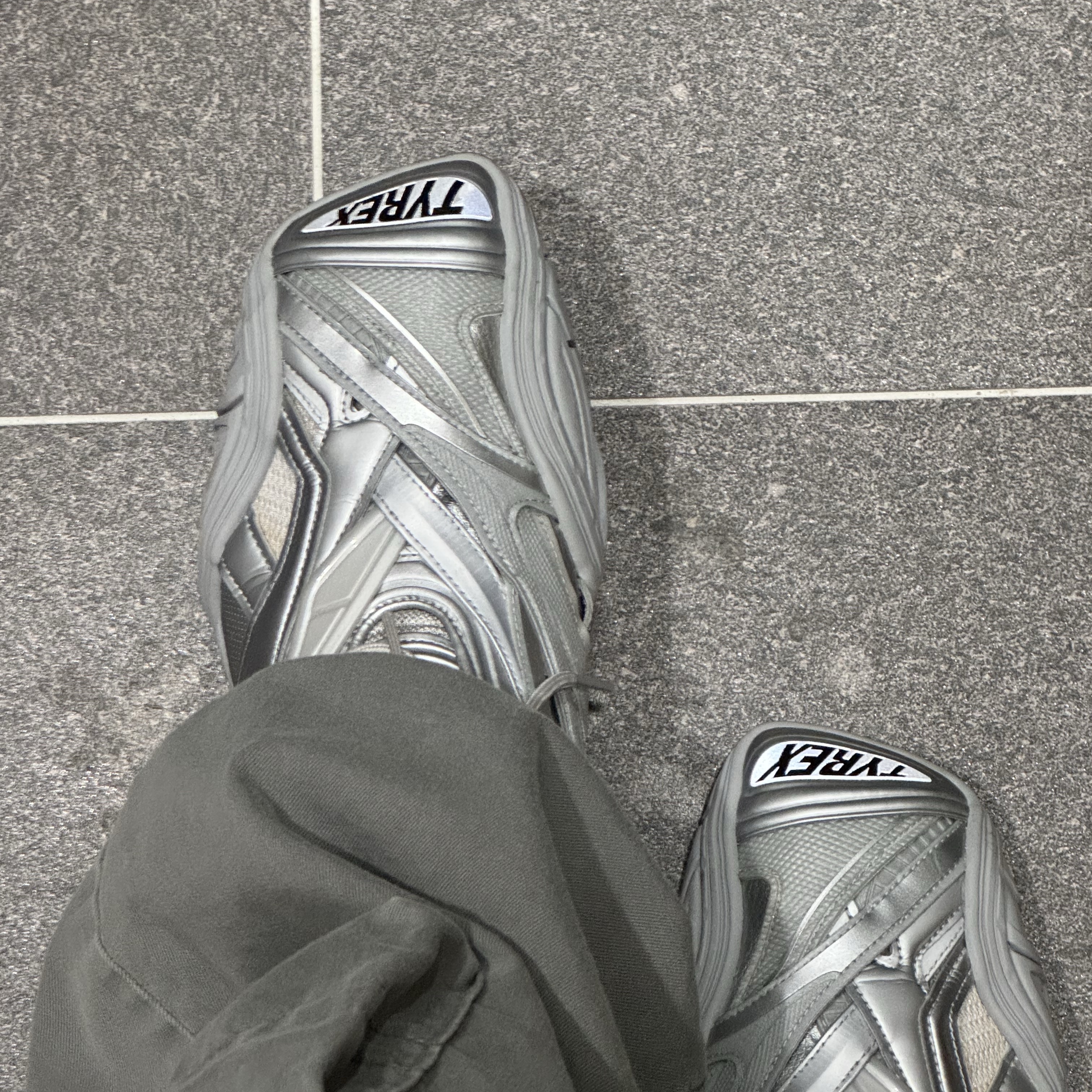 Balenciaga Tyrex Sneakers Silver 착용 스타일