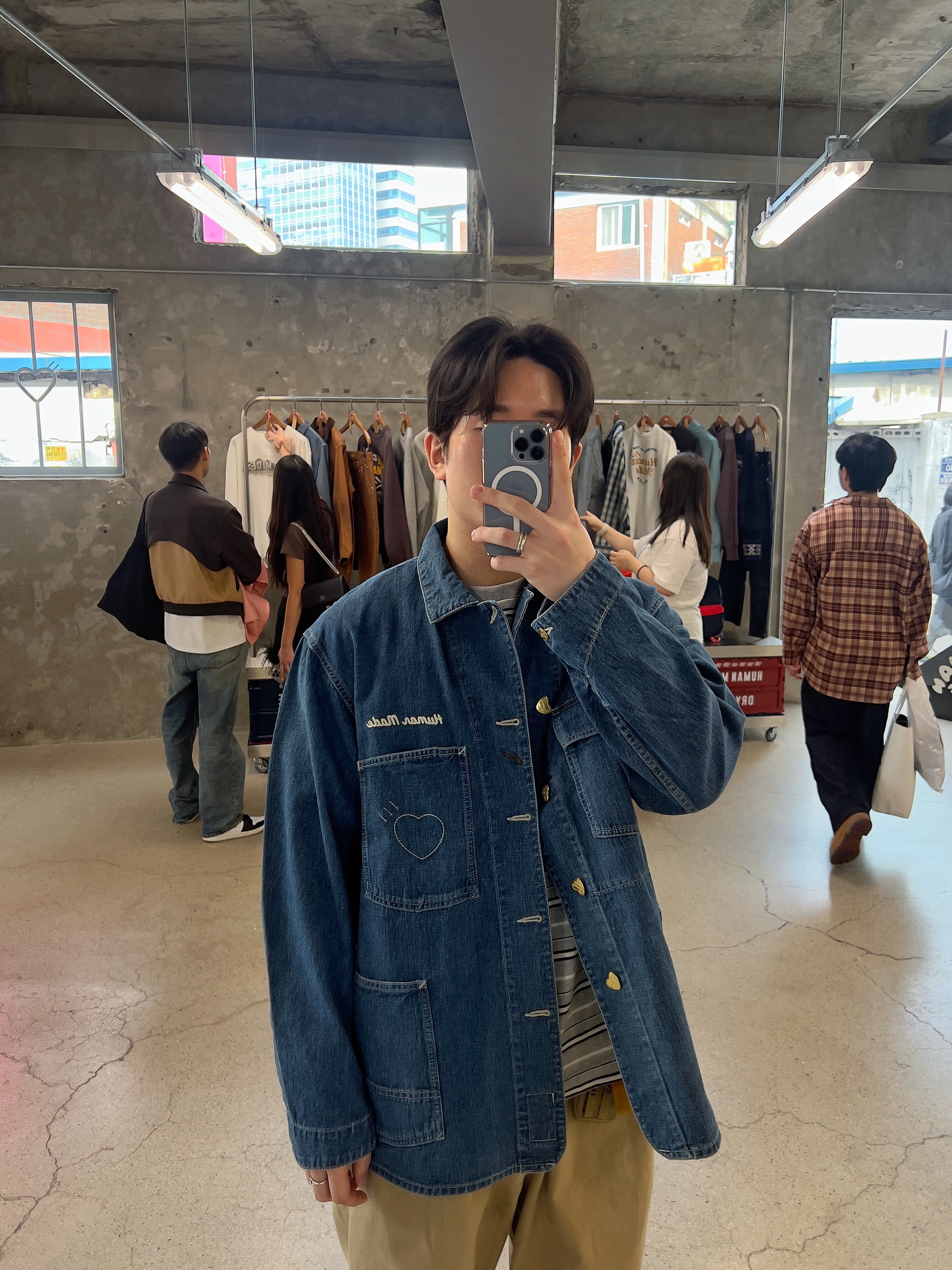Human Made Denim Coverall Future Indigo 착용 스타일