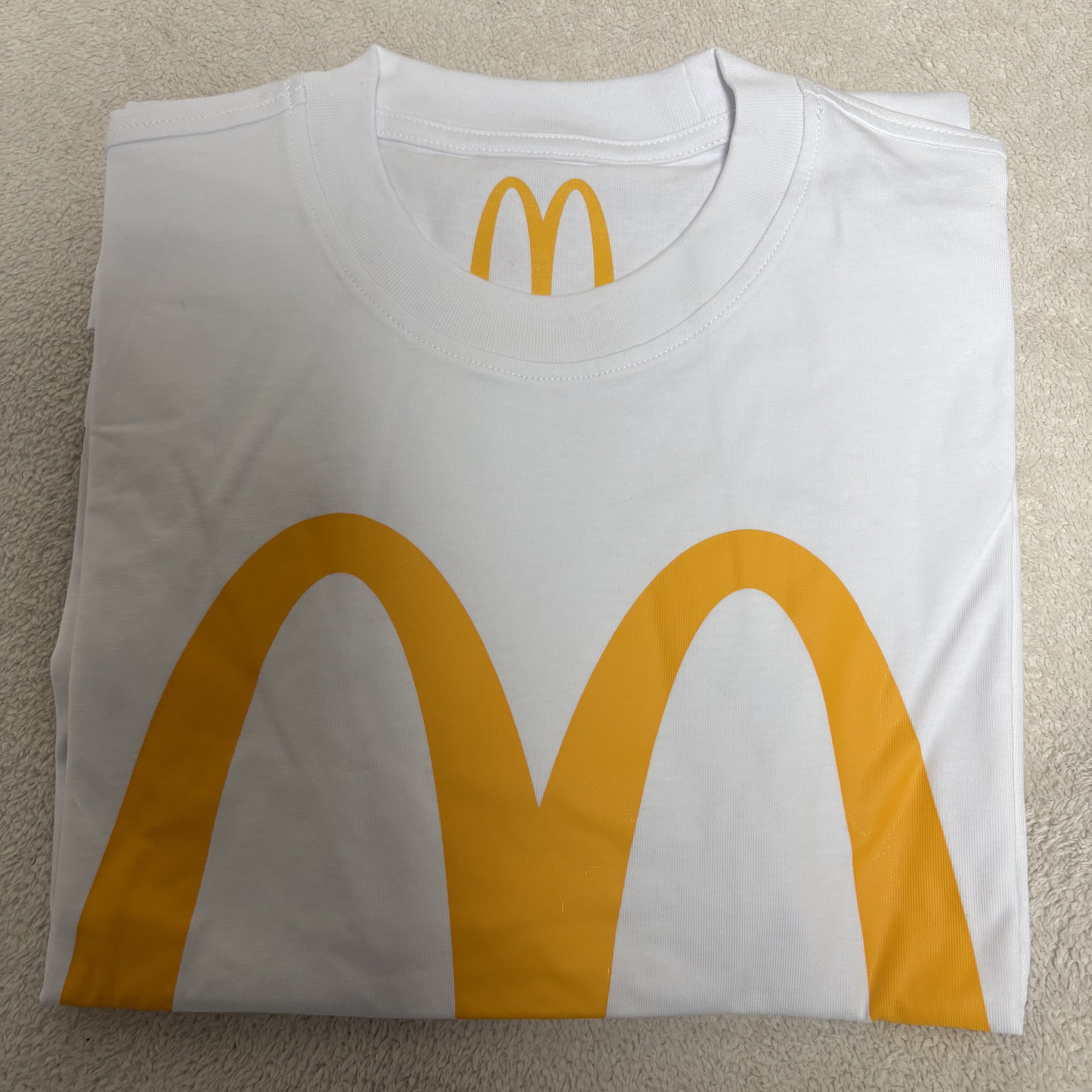 Palace x McDonald's Logo T-Shirt White - 23FW 착용 스타일