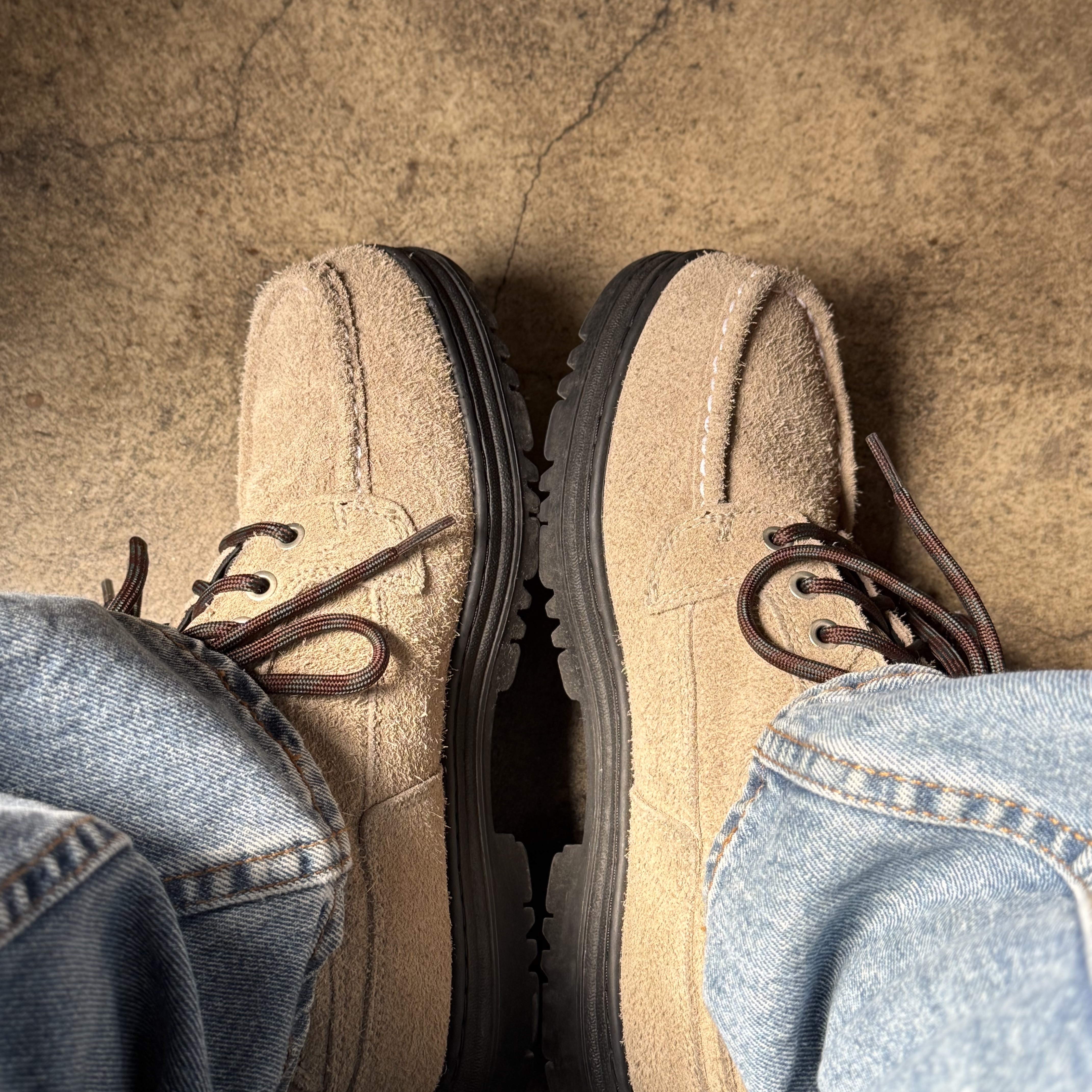 Timberland x Thisisneverthat Heritage Gore-Tex Moc Toe Mid Boots Desert - Wide 착용 스타일 - 1