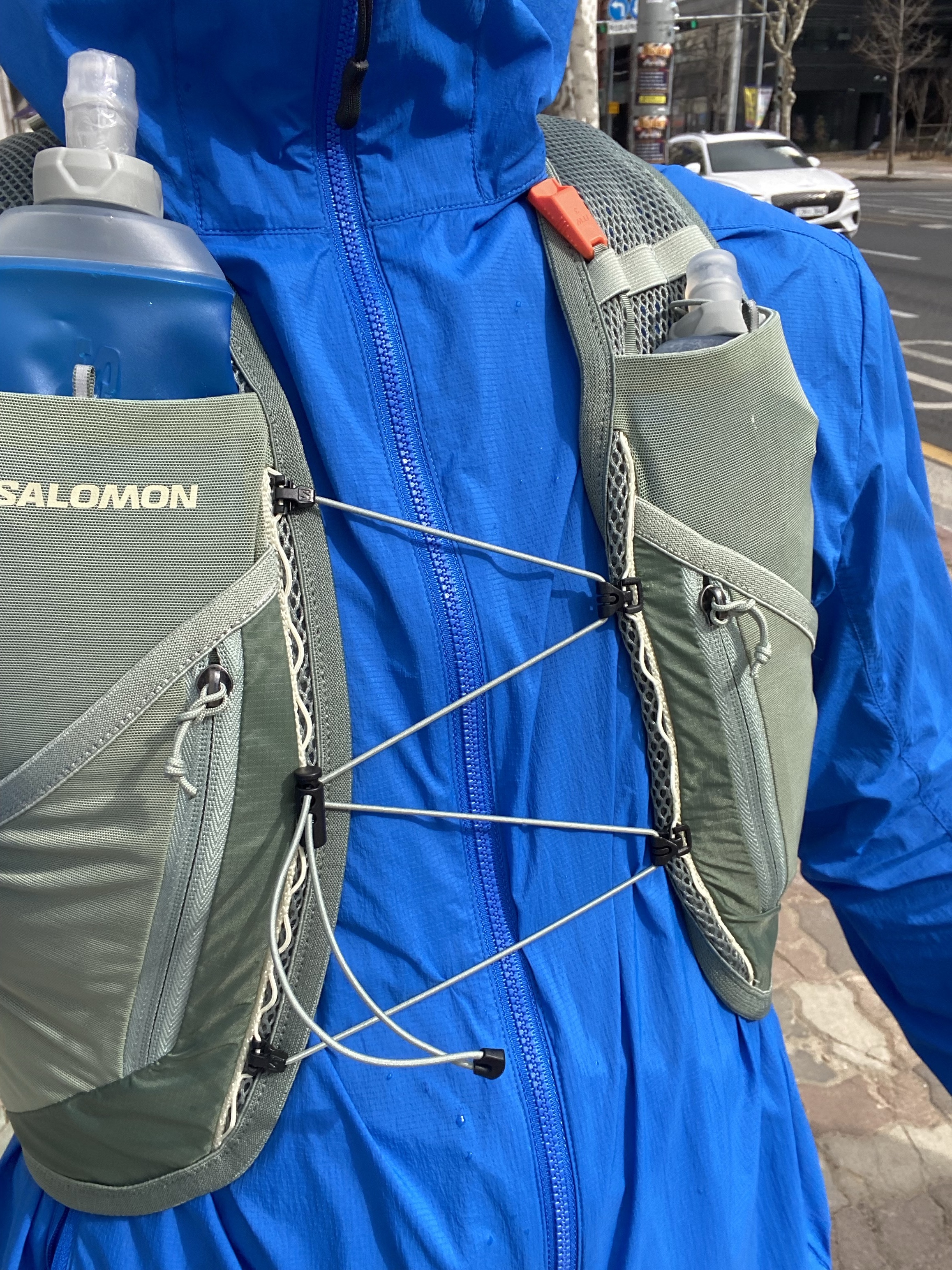 Salomon Advanced Skin 12 Set Khaki 착용 스타일 - 2