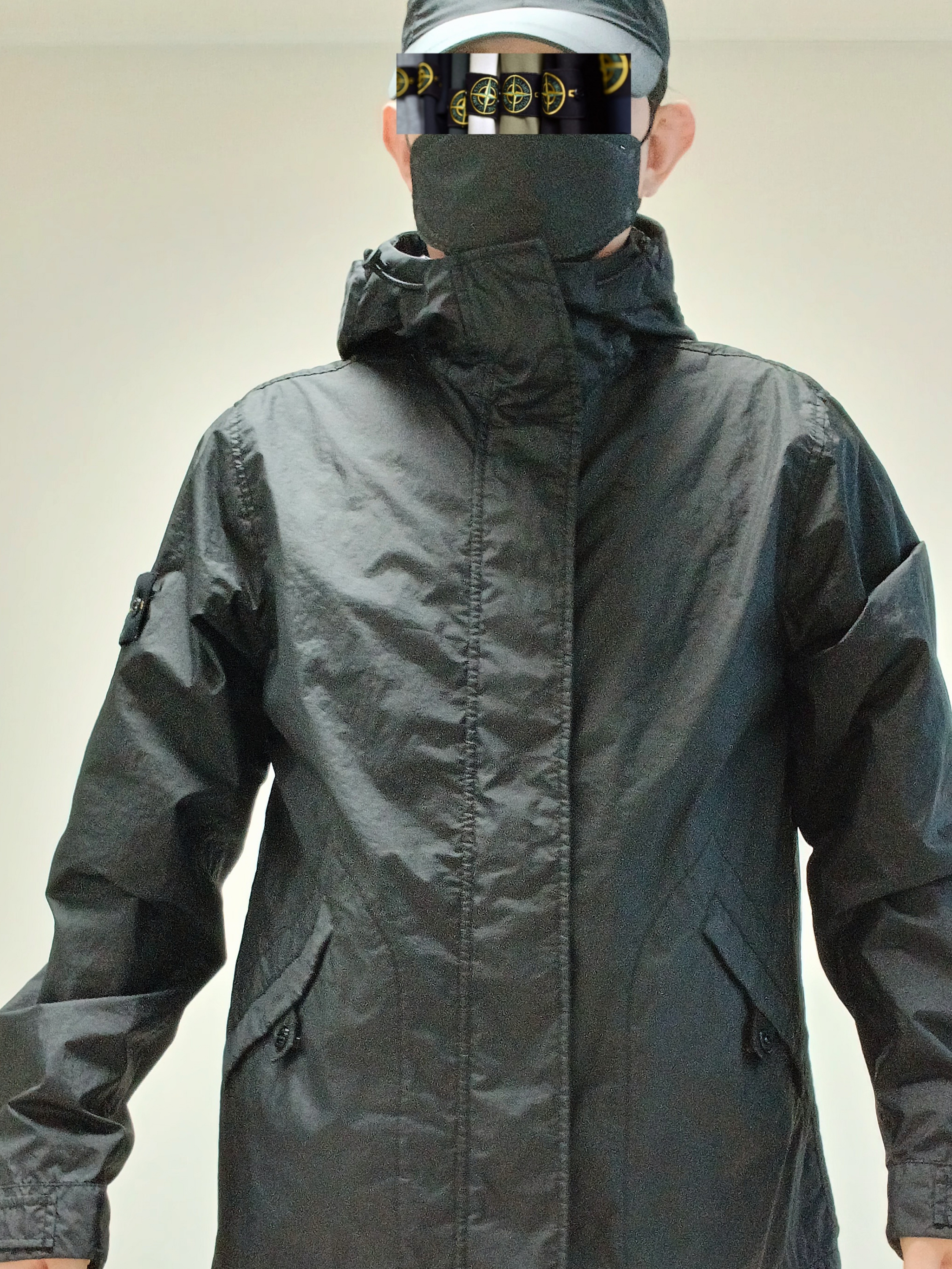 Stone Island 4100093 Water-Resistant Hooded Jacket Black - 25SS 착용 스타일 - 7