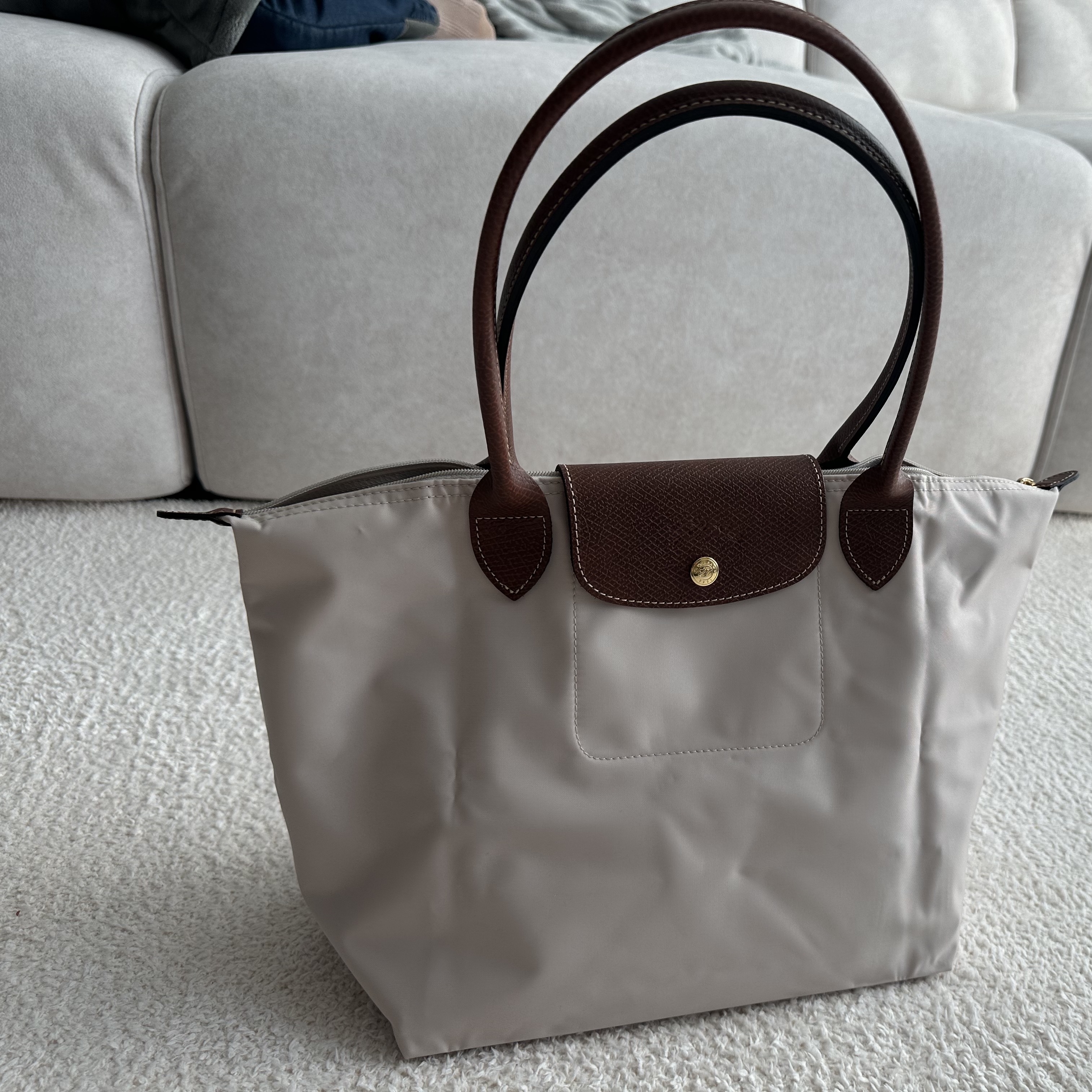 Longchamp Le Pliage Original Tote Bag M Paper 착용 스타일 - 1
