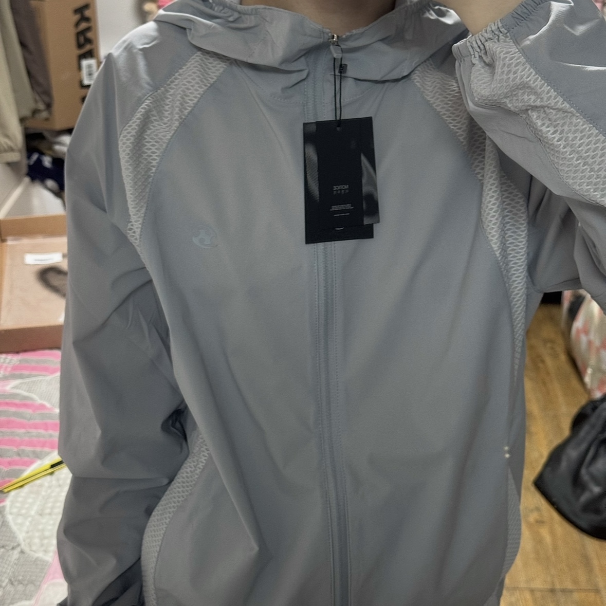 Sansan Gear Mesh Jacket Sky Blue_25SS 착용 스타일 - 3