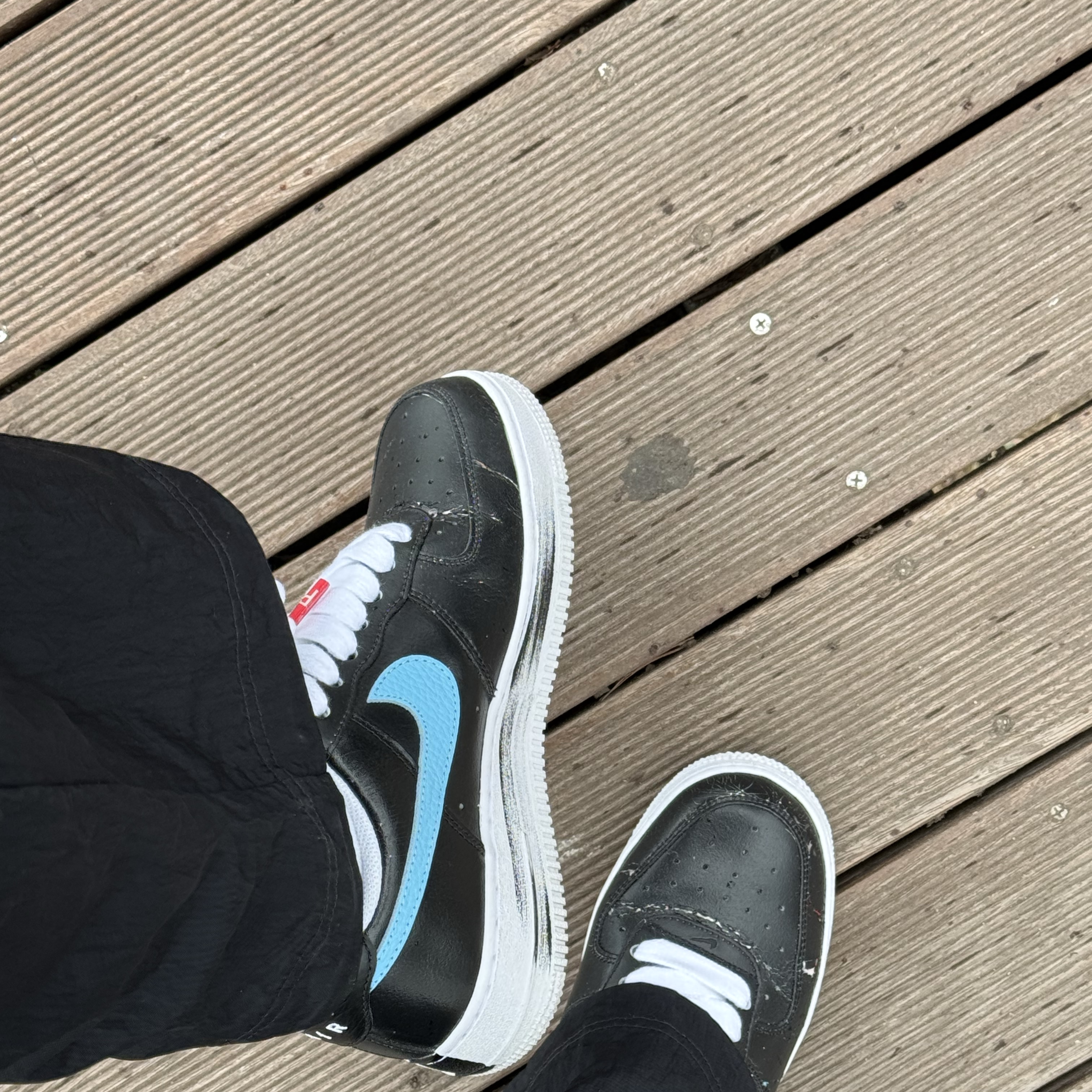 Nike x Peaceminusone Air Force 1 Low Para-Noise 3.0 Black and Multicolor 착용 스타일 - 2