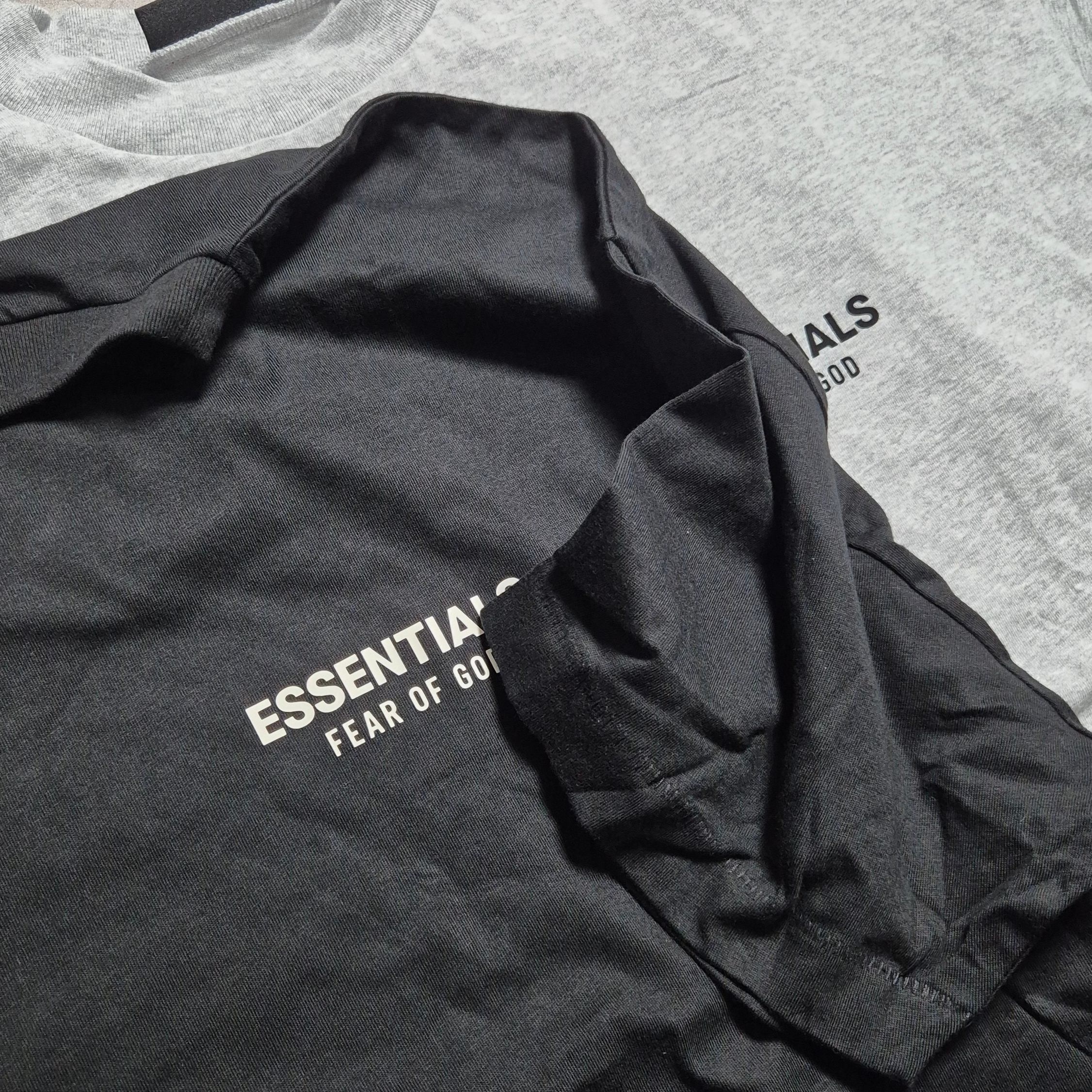 Essentials Jersey Crewneck T-Shirt Light Heather Grey - 24FW 착용 스타일