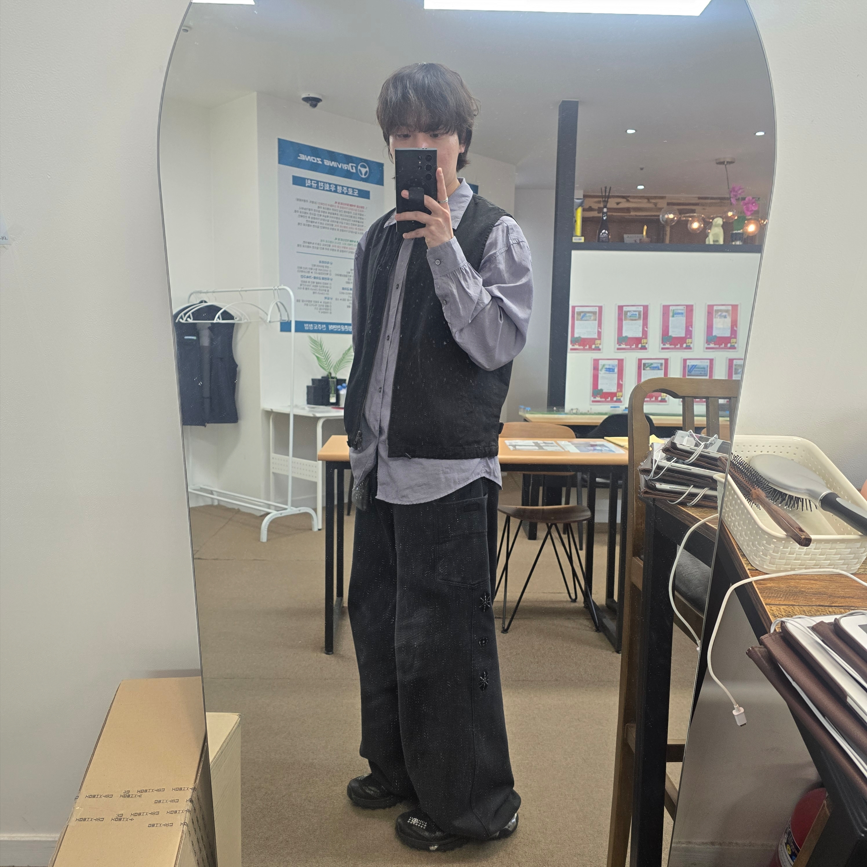 Polyteru 1011 Side Cargo Sweatpants Washed Green - 24SS, Salomon x MM6 Maison Margiela XT-4 Mule Black 착용 스타일