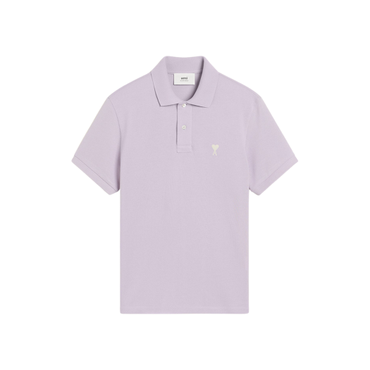 AMI de Coeur Oragnic Cotton Polo Shirt Lilac Off White