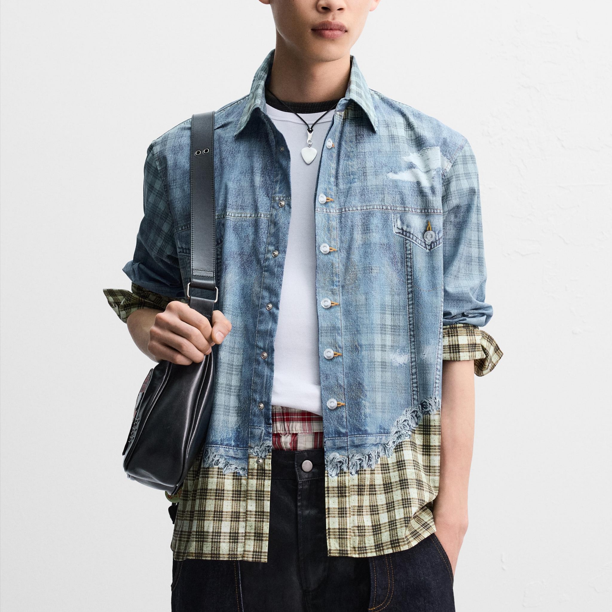 Zara x Andersson Bell Trompe L'oeil Printed Shirt Yellow 착용 스타일