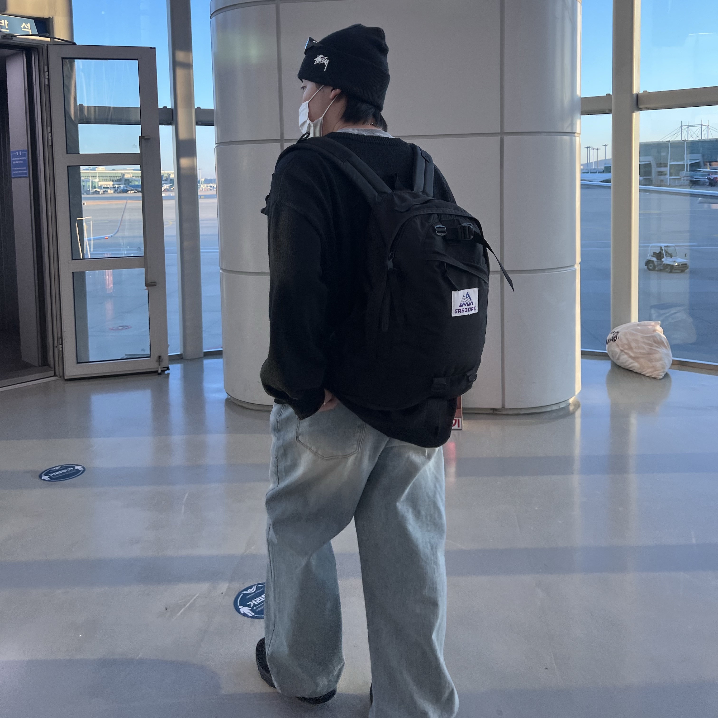 Gregory x Beams Boy Nice Day New Backpack Black 착용 스타일