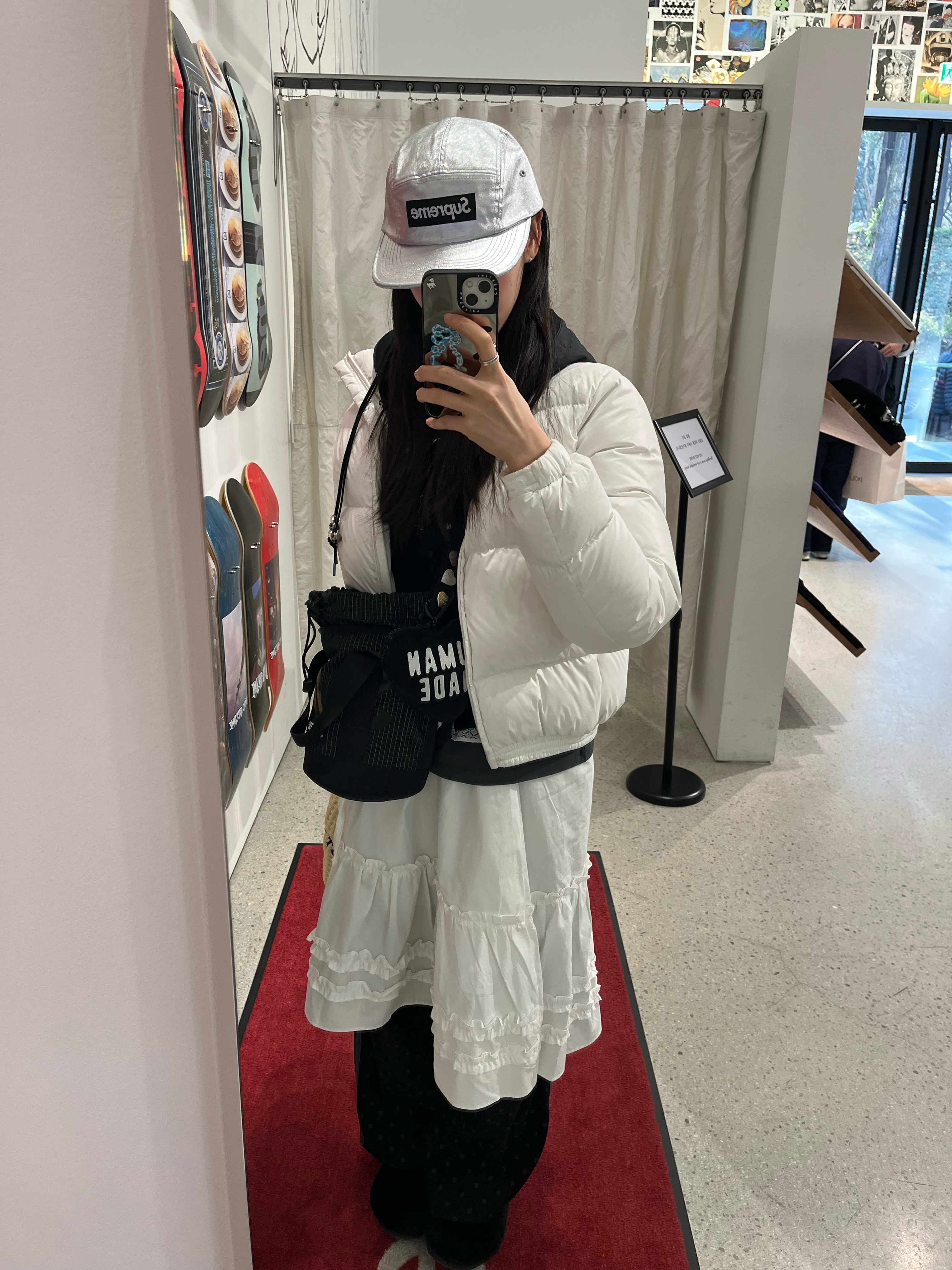 Supreme Washed Chino Twill Camp Cap Silver - 25SS, Human Made Heart Pass Holder Black 착용 스타일