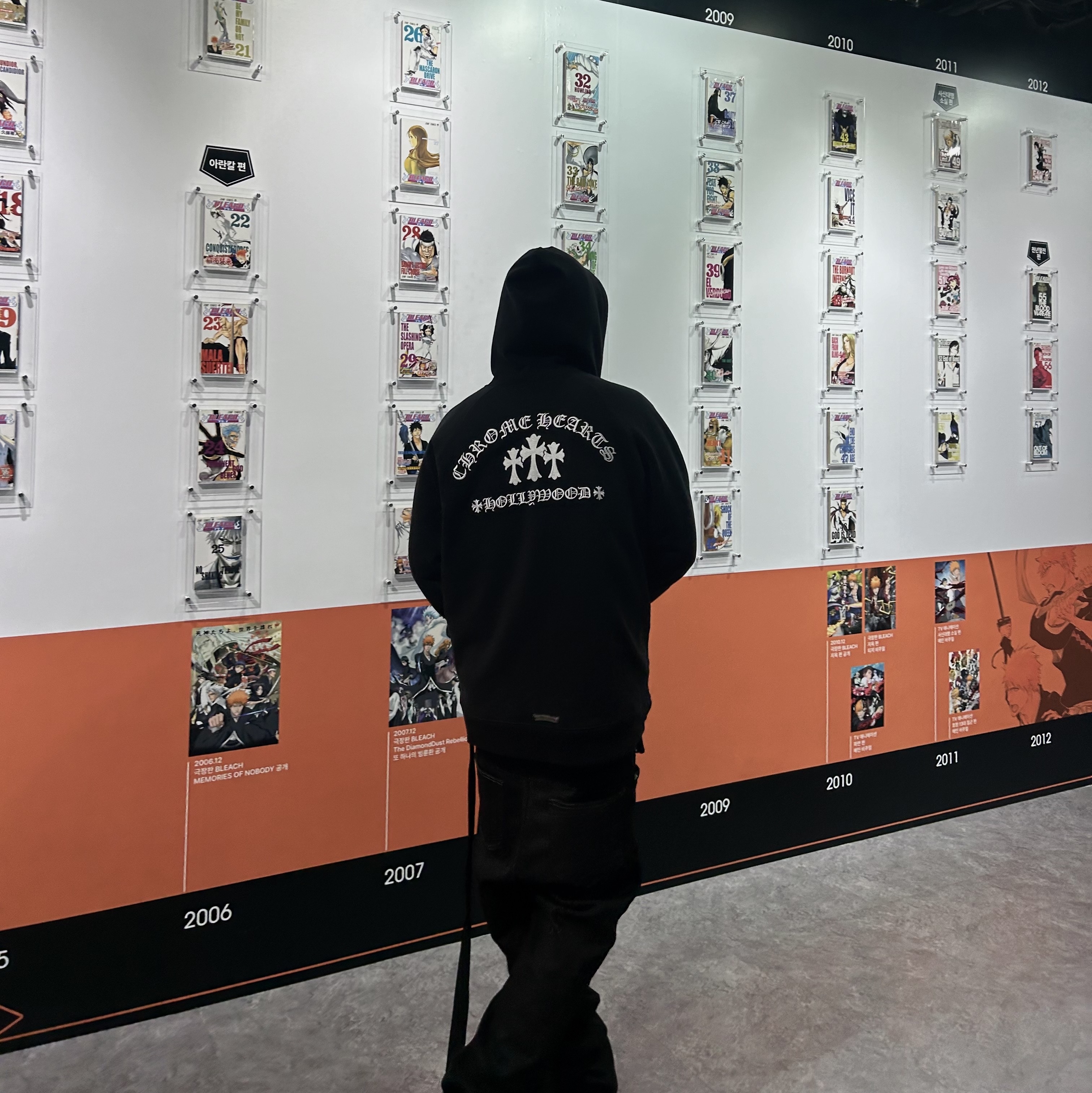 Chrome Hearts Cemetery Hollywood Fleece Zip-Up Hoodie Black 착용 스타일