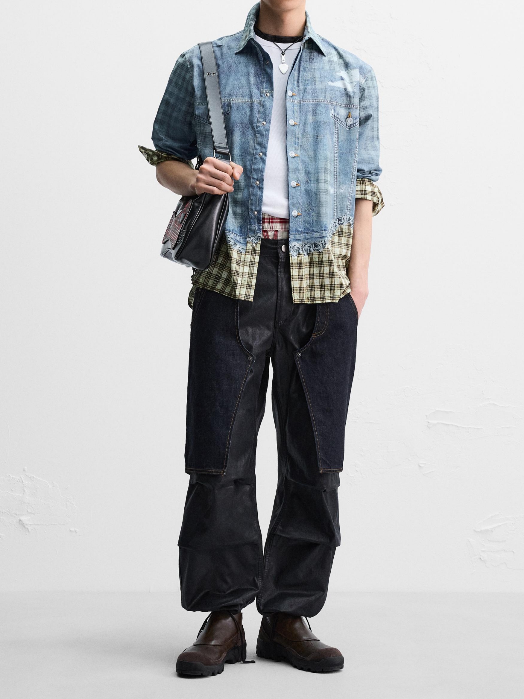 Zara x Andersson Bell Trompe L'oeil Printed Shirt Yellow 착용 스타일