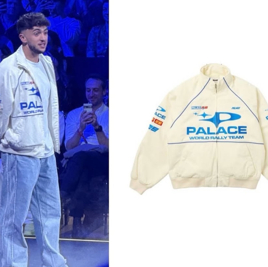 Palace Pally Rally Jacket Off White - 24FW 착용 스타일