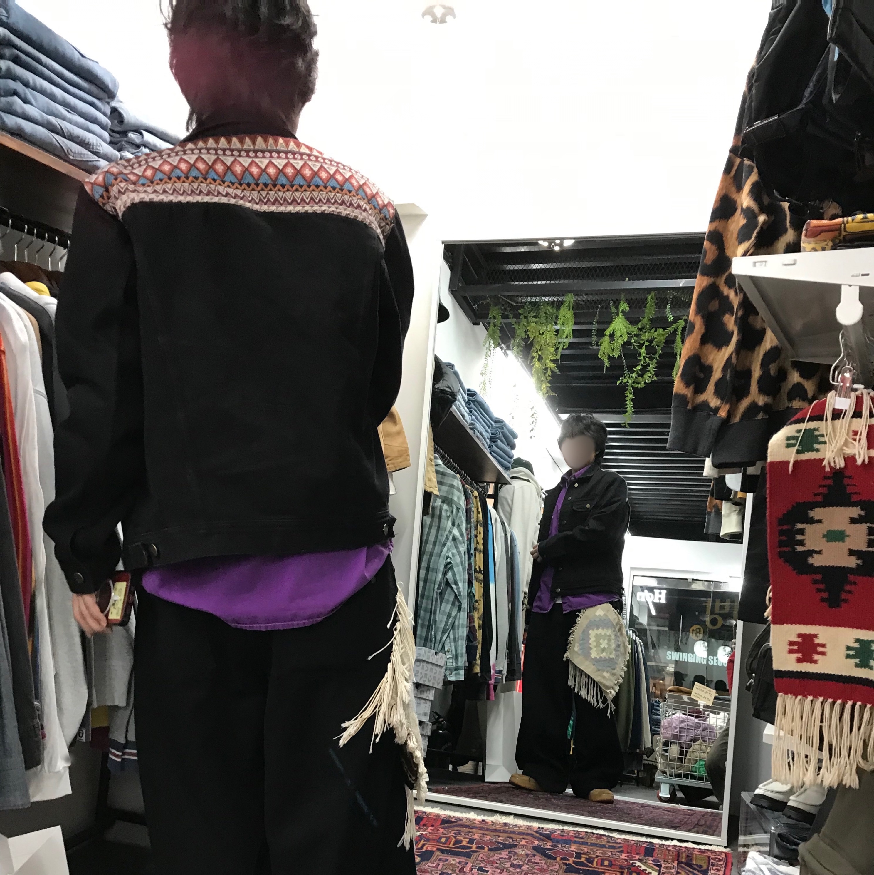 ersco Ancient Denim Trucker Jacket Black, Nike Air Force 1 '07 WB Flax 착용 스타일 - 2