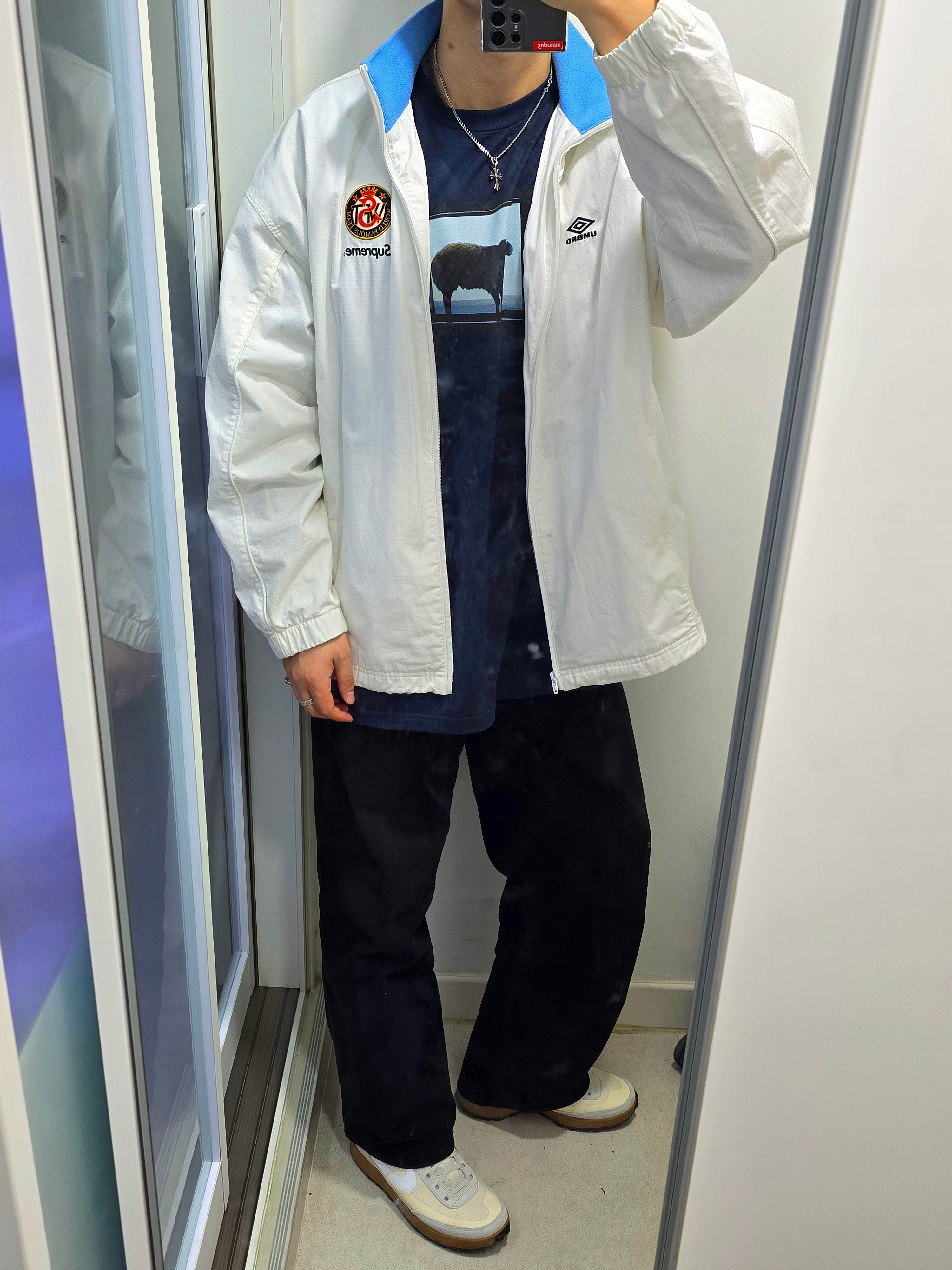 Supreme x Umbro Cotton Ripstop Track Jacket White - 23FW, Hansroom Chrome Hearts Tiny CH cross Charm 착용 스타일