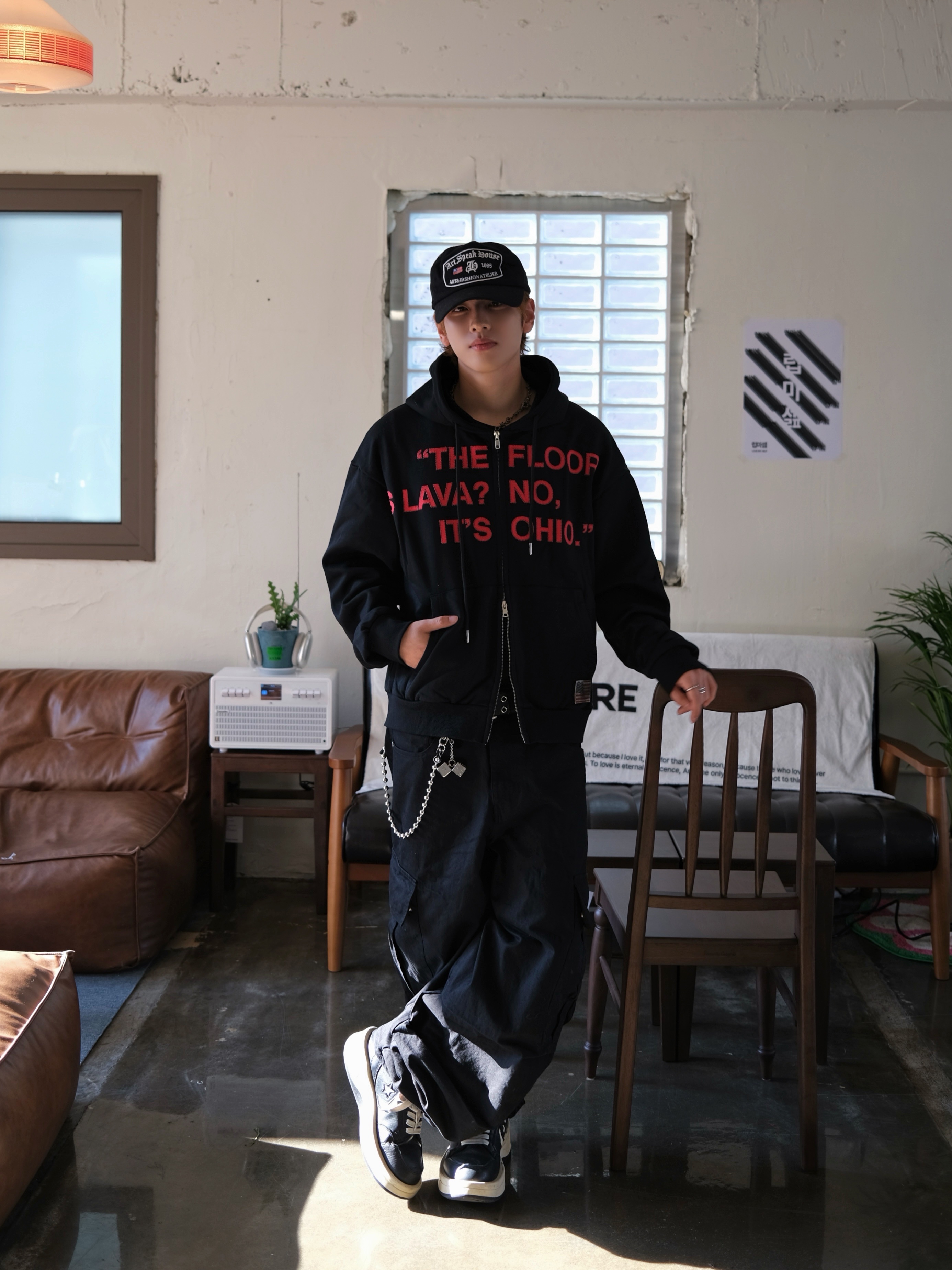 Stussy Metal Dice Keychain Silver, Converse x Drkshdw Turbowpn Black Cream 착용 스타일 - 1