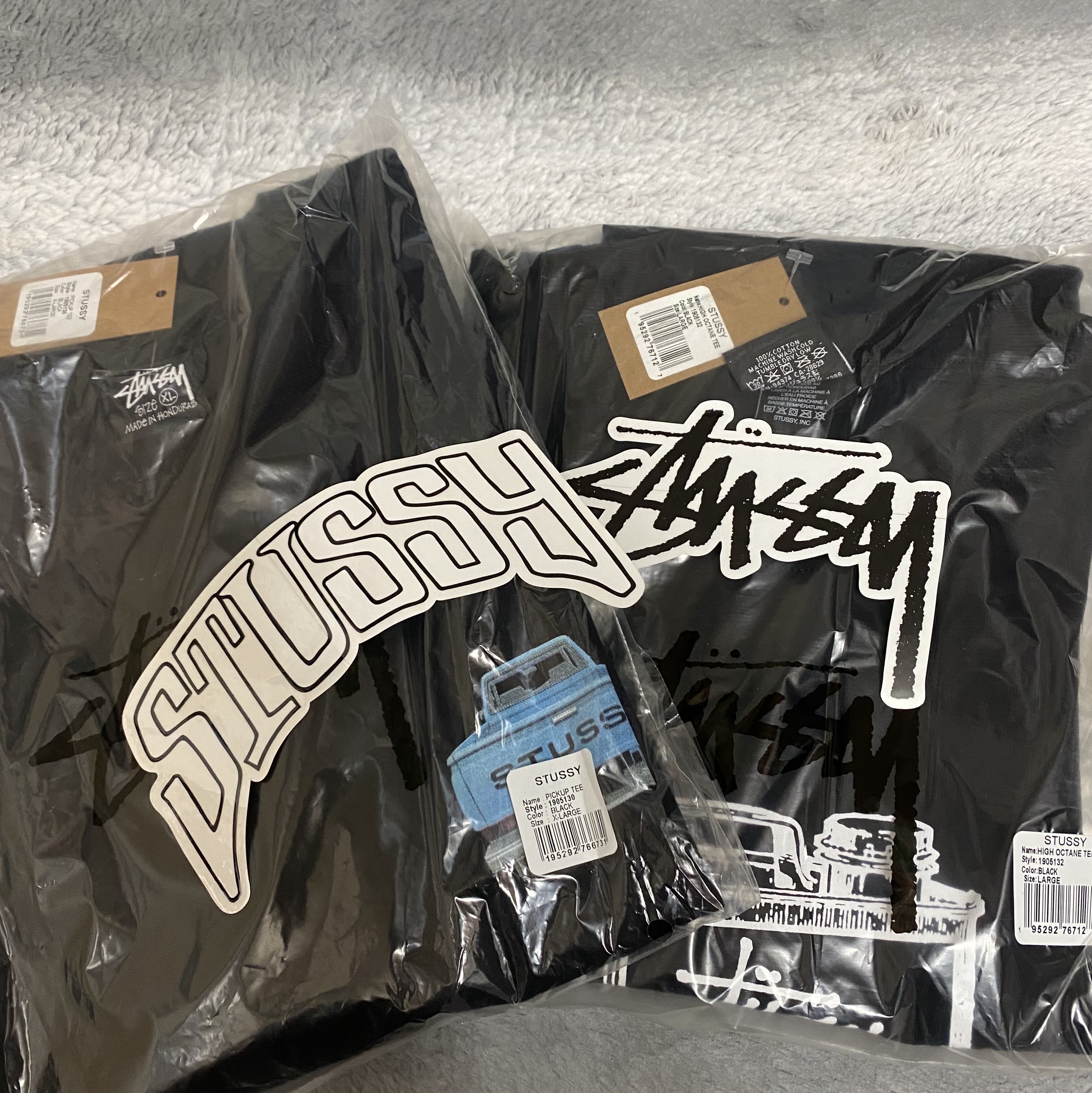 Stussy Pickup T-Shirt Black, Stussy High Octane T-Shirt Black 착용 스타일