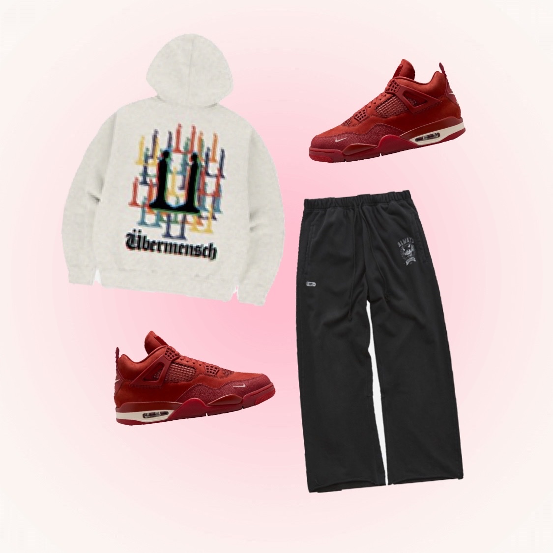 G-DRAGON Ubermensch Hoodie Zip-Up Oatmeal, Jordan 4 x Nigel Sylvester Retro OG SP Brick by Brick 착용 스타일