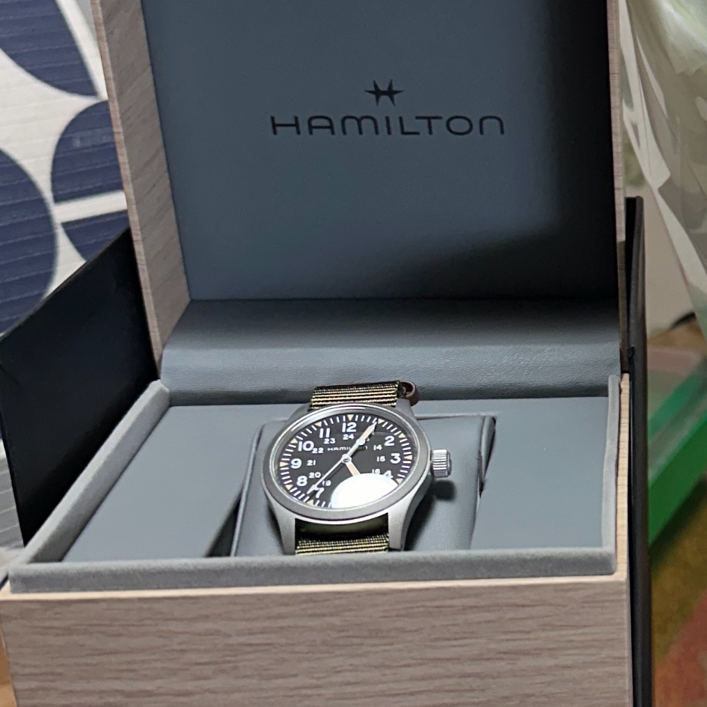 Hamilton Khaki Field Mechanical 38mm Nato Strap Green Black 착용 스타일 - 1